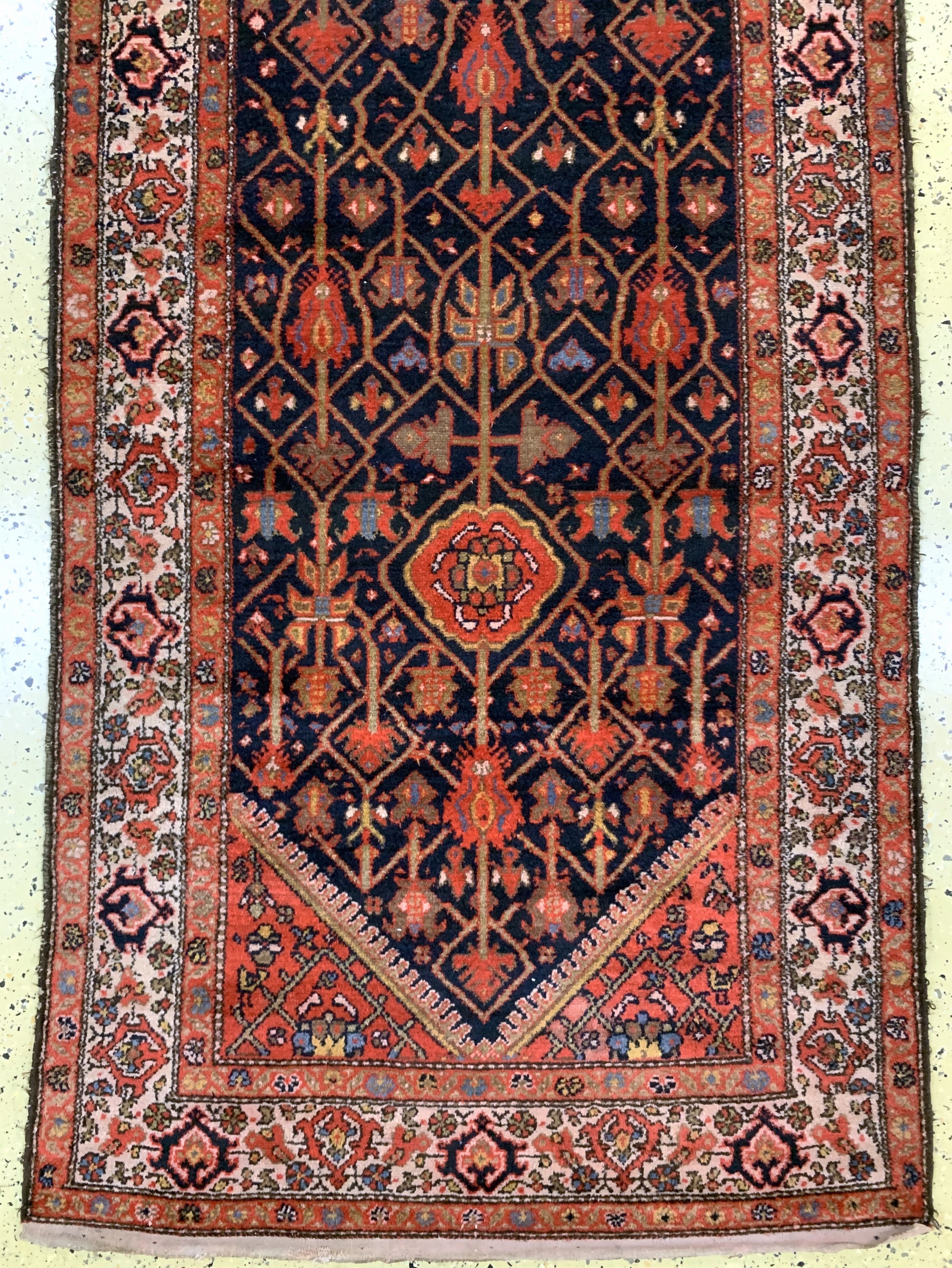 Detail d: Hamadan alt, Persien, Anfang 20.Jhd, Wolle auf Baumwolle, ca. 480 x 110 cm, EHZ: 2