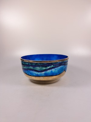 26989930c - Silberschale mit Emaildekor, Georg Jensen, Dänemark, 925er Silber, Silberfond, innen ...