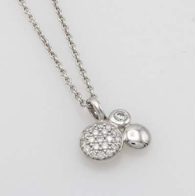 Image Anhänger mit Brillanten an Kette, WG 750/000, 3 runde Plättchen z.T. bes. m. ...