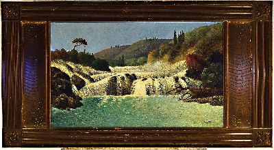 26989970k - Eugen Ankelen, 1858 Laupheim-1942 Tegernsee, Blick auf Wasserfälle in Kroatien, Öl/Lwd, ...