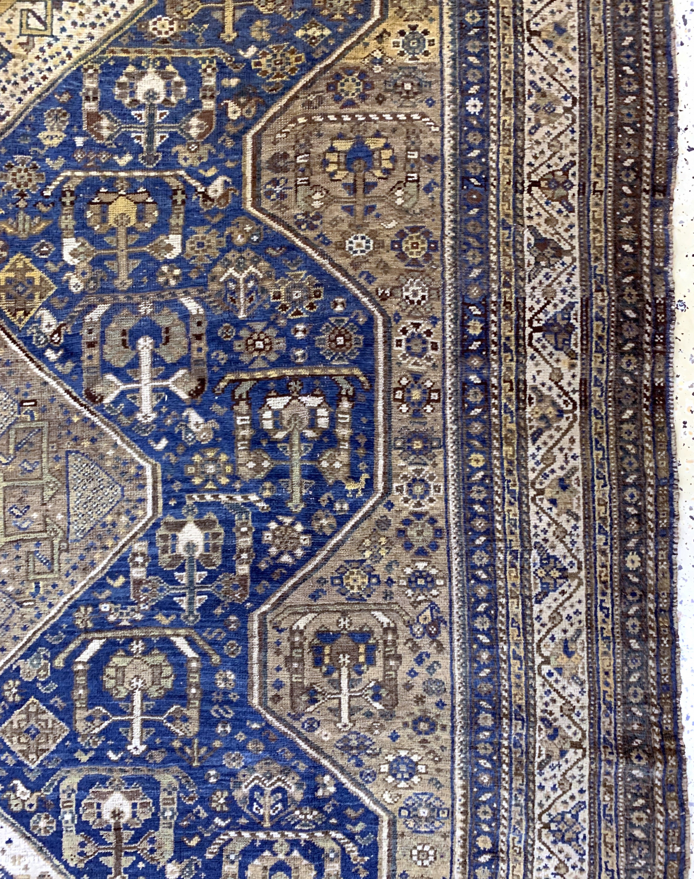 Detail d: Ghaschgai antik, Persien, 19.Jhd, Wolle aufWolle, ca. 285 x 211 cm, EHZ: 3