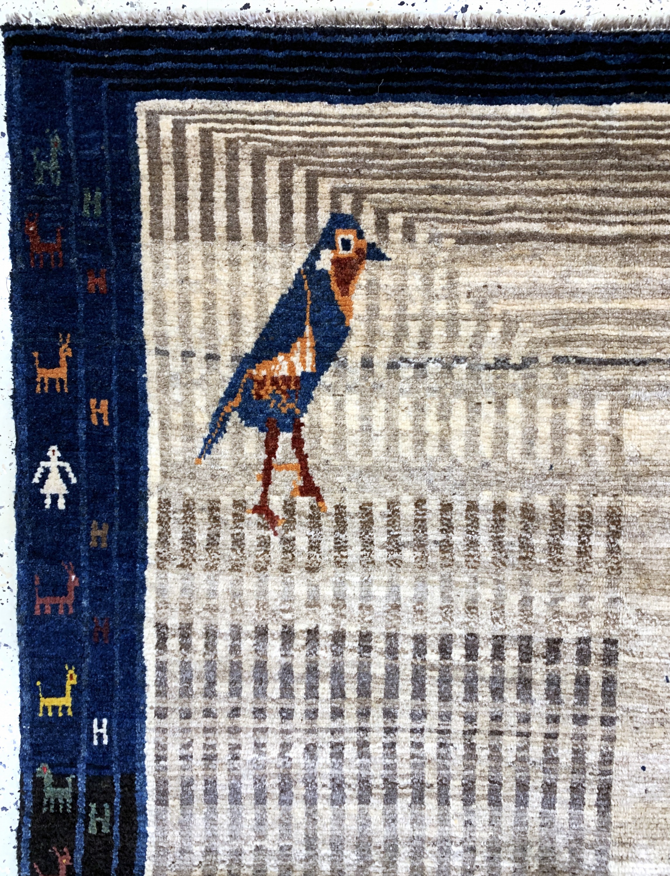 Detail c: Gabbeh alt, Persien, Mitte 20.Jhd, Wolle auf Wolle, ca. 210 x 160 cm, EHZ: 2