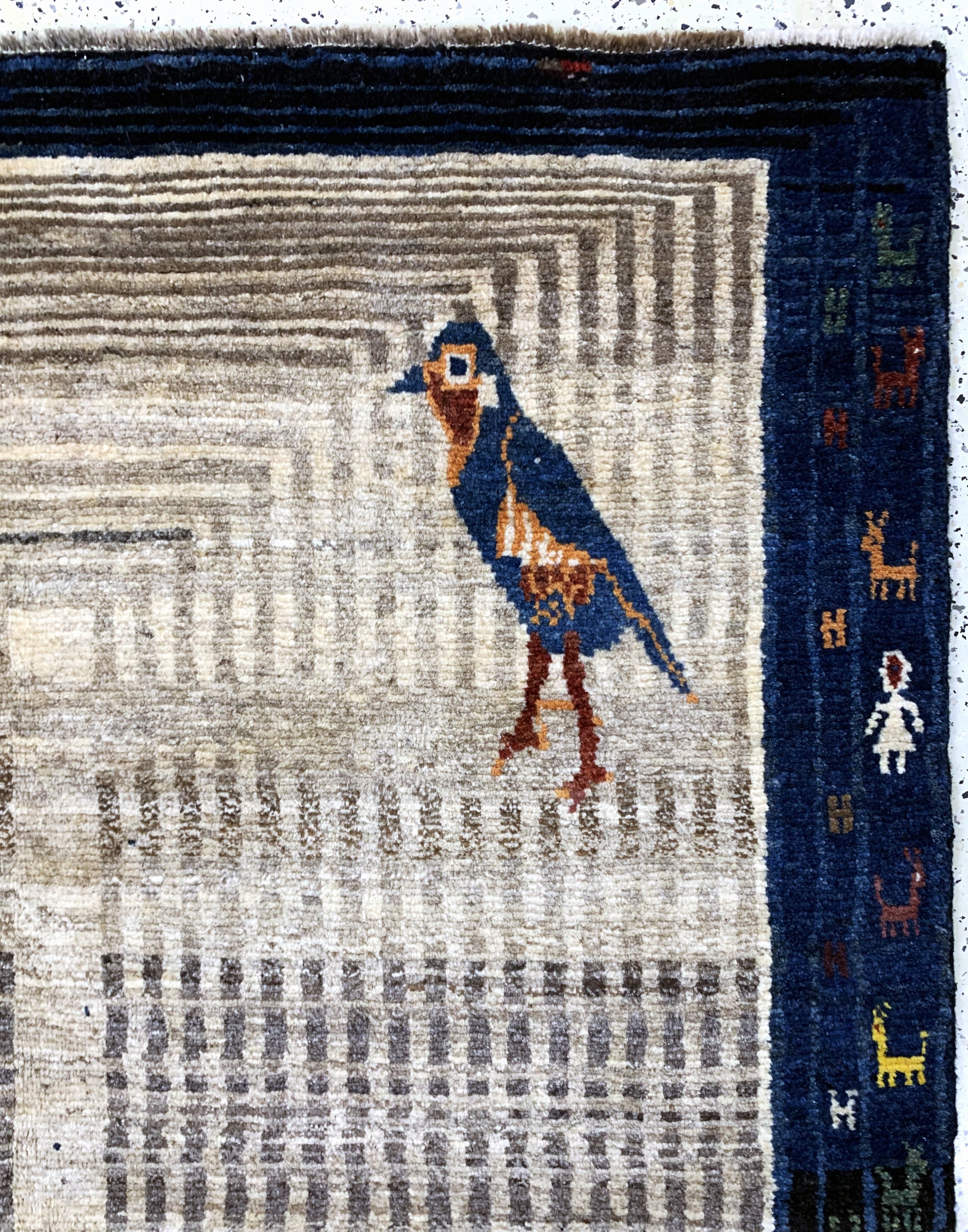 Detail d: Gabbeh alt, Persien, Mitte 20.Jhd, Wolle auf Wolle, ca. 210 x 160 cm, EHZ: 2