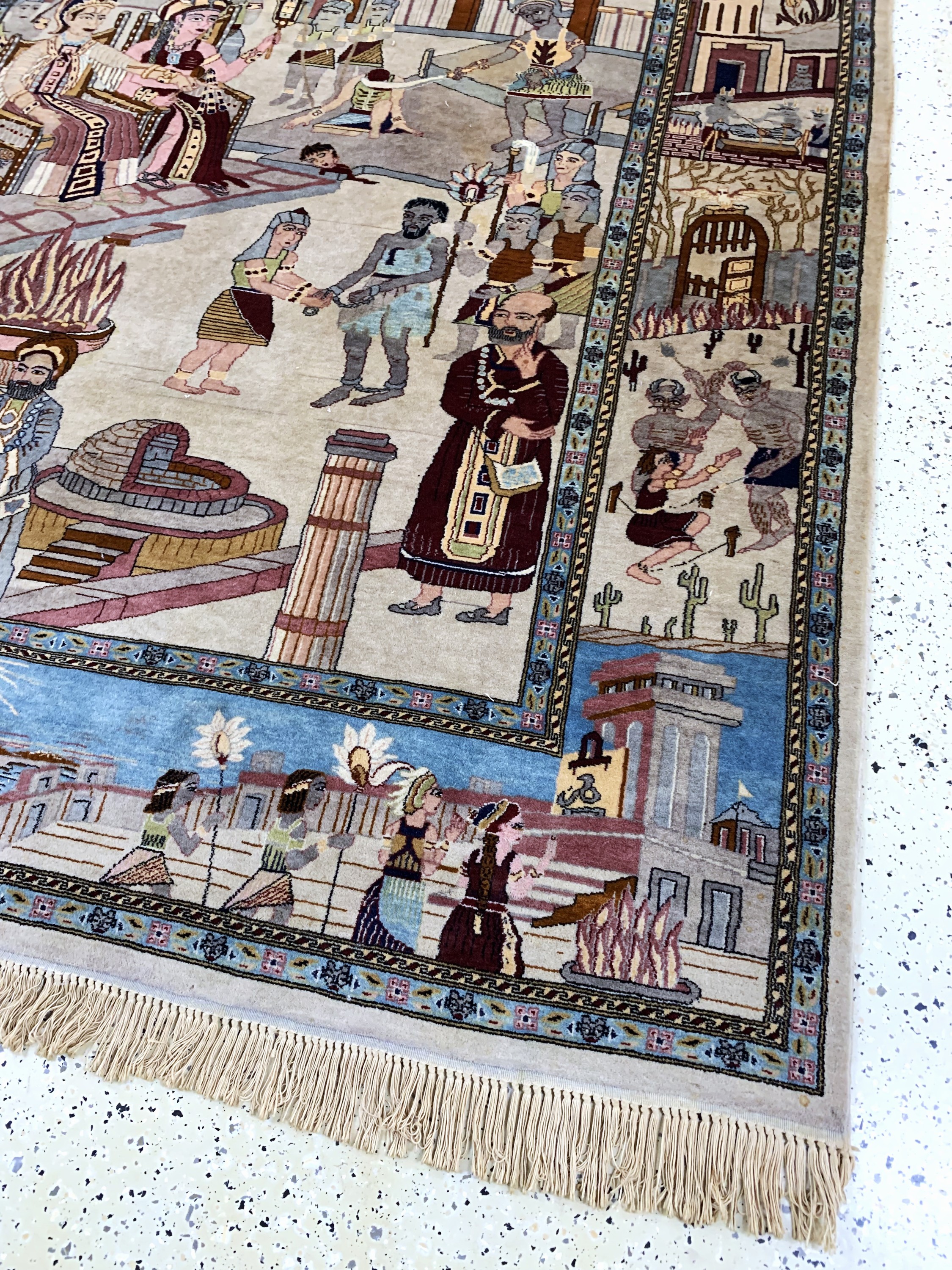 Detail a: Lahor alt, Pakistan, Mitte 20.Jhd, Wolle auf Baumwolle, ca. 275 x 183 cm, EHZ: 2