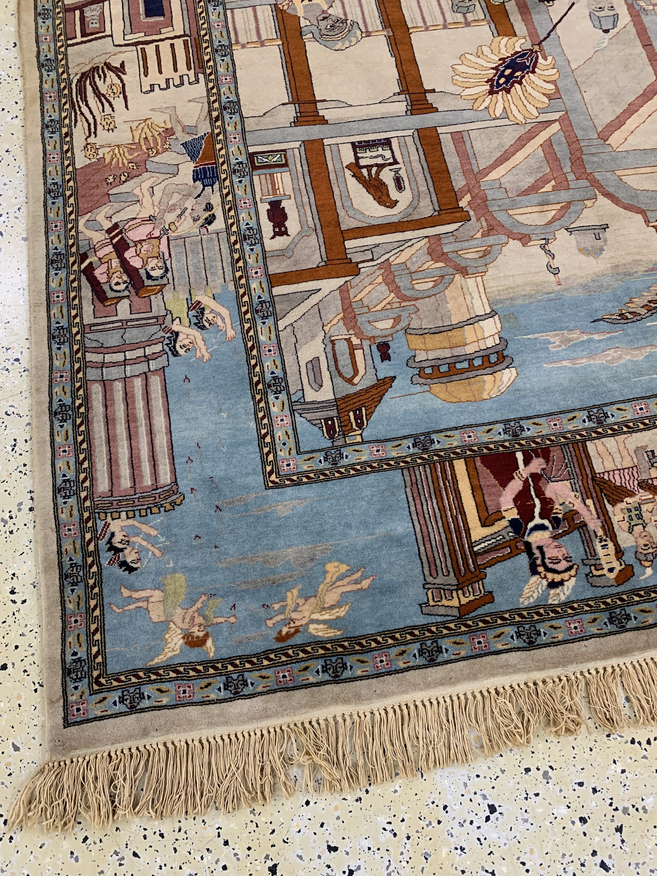 Detail e: Lahor alt, Pakistan, Mitte 20.Jhd, Wolle auf Baumwolle, ca. 275 x 183 cm, EHZ: 2
