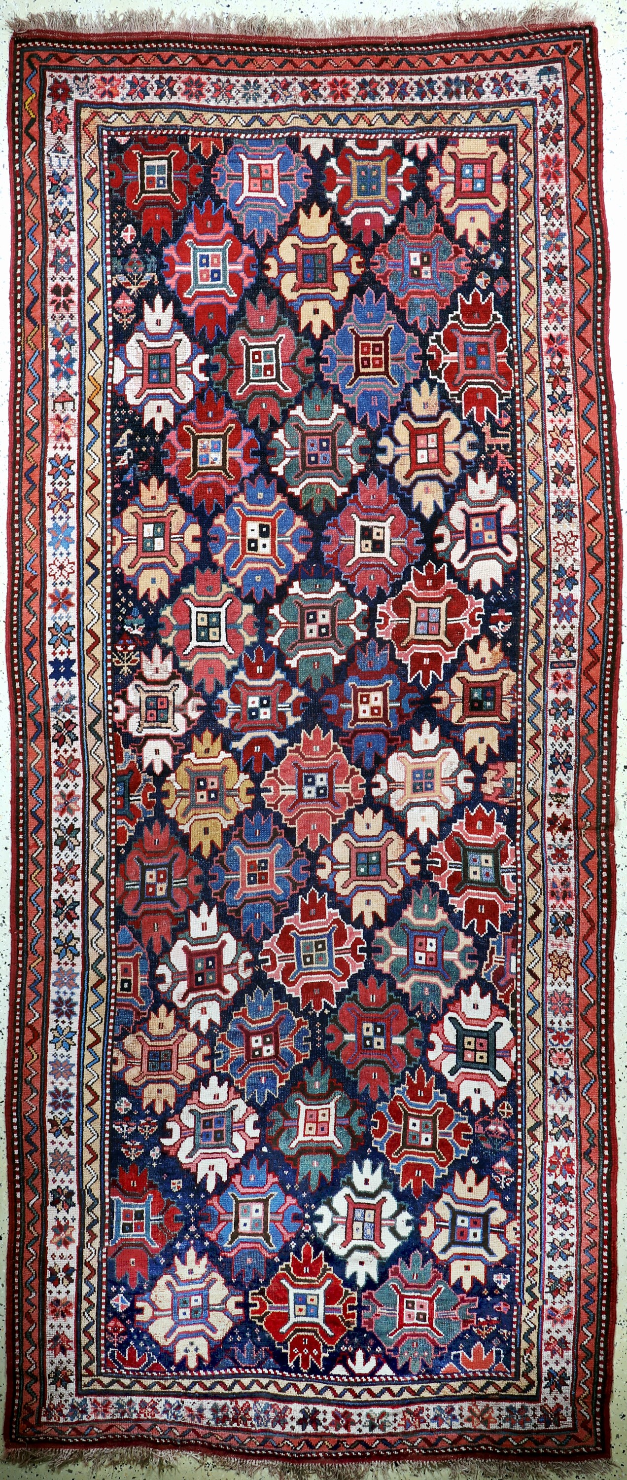 Kurdischer"Dorfteppich"antik, Türkei, 19.Jhd, Wolle auf Wolle, ca. 370 x 158 cm, EHZ: 3