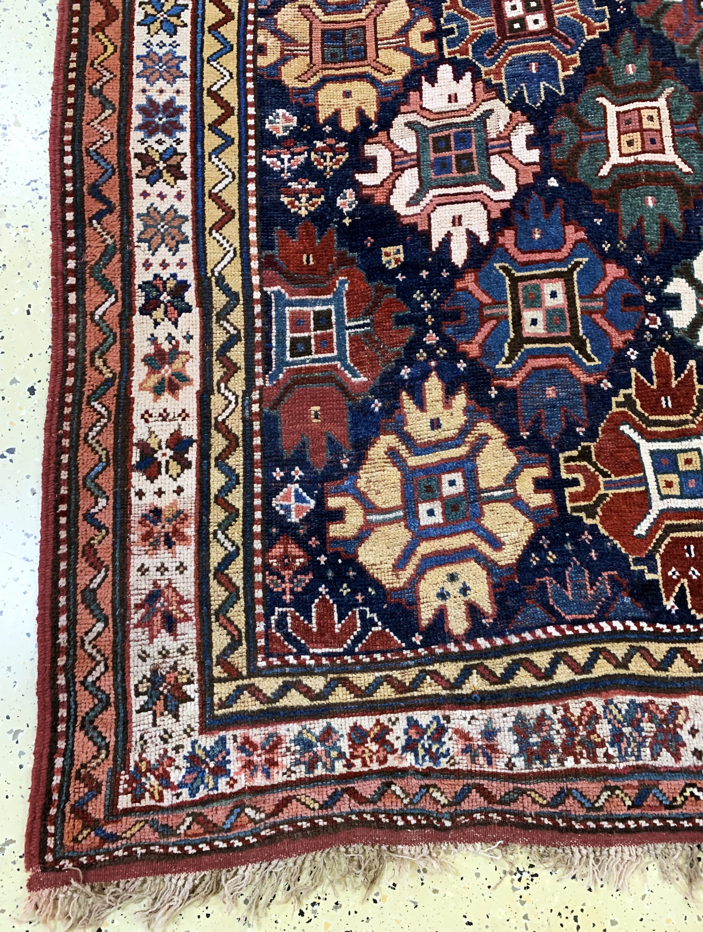 Detail b: Kurdischer"Dorfteppich"antik, Türkei, 19.Jhd, Wolle auf Wolle, ca. 370 x 158 cm, EHZ: 3