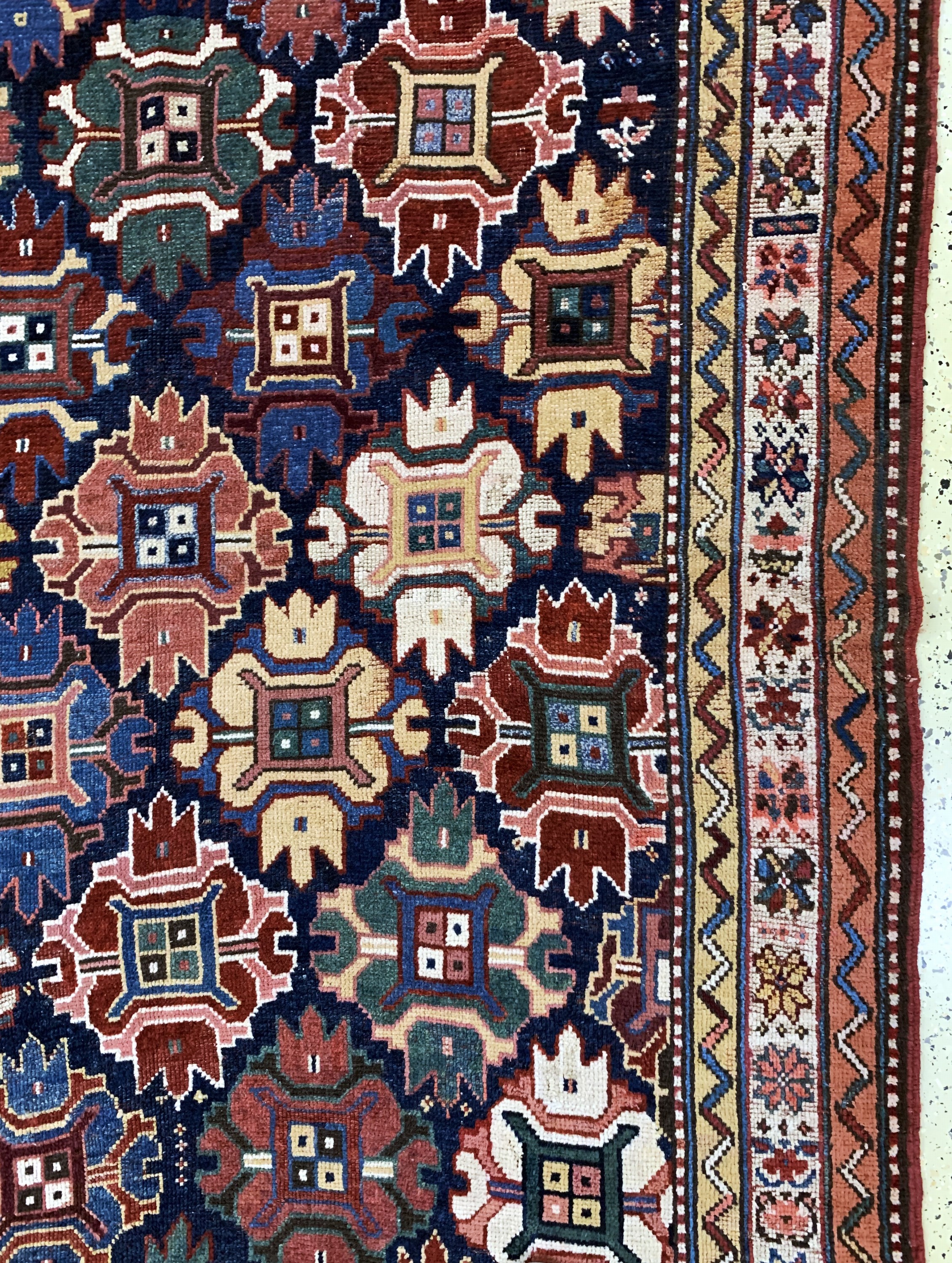 Detail c: Kurdischer"Dorfteppich"antik, Türkei, 19.Jhd, Wolle auf Wolle, ca. 370 x 158 cm, EHZ: 3
