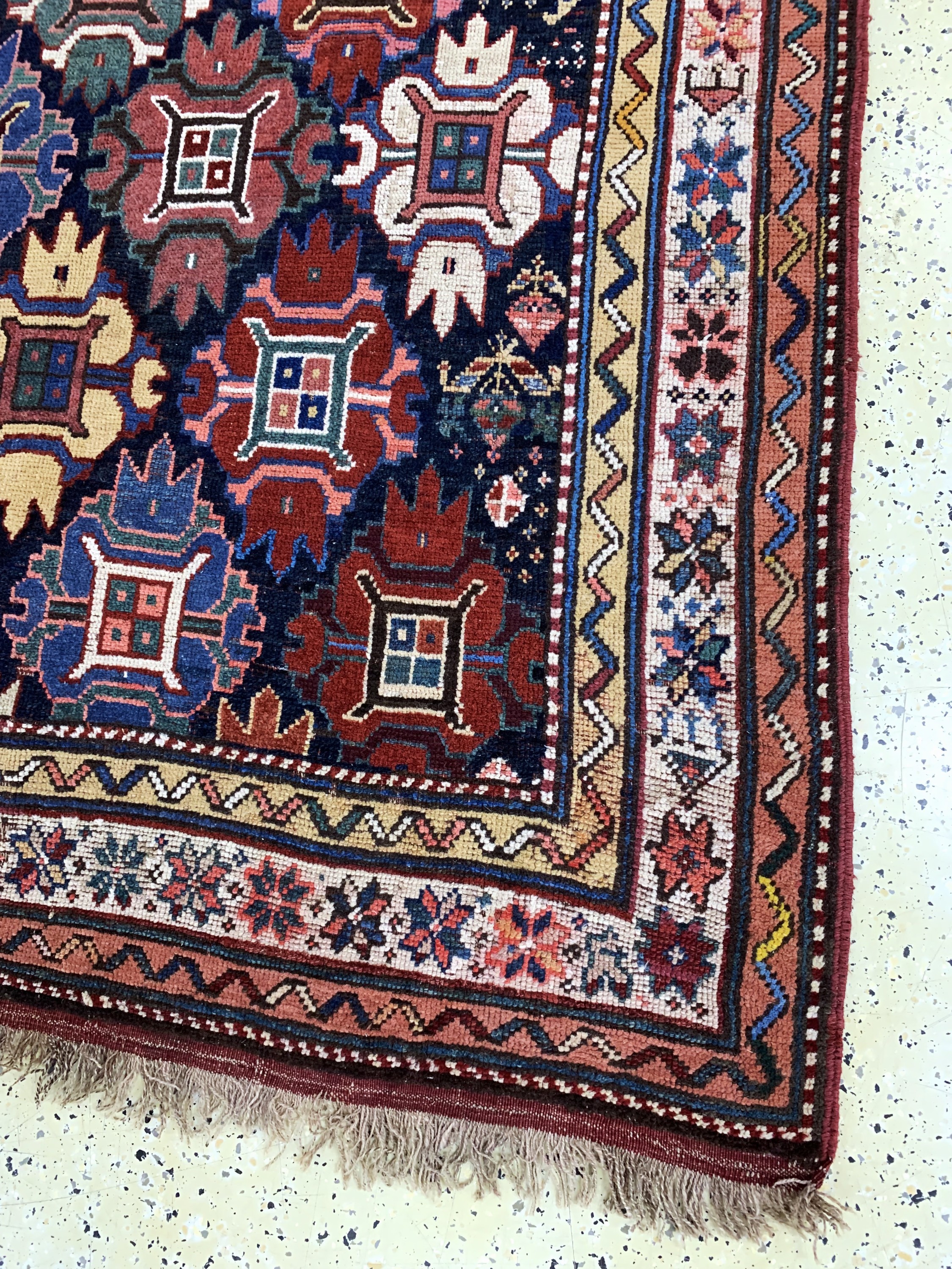 Detail e: Kurdischer"Dorfteppich"antik, Türkei, 19.Jhd, Wolle auf Wolle, ca. 370 x 158 cm, EHZ: 3