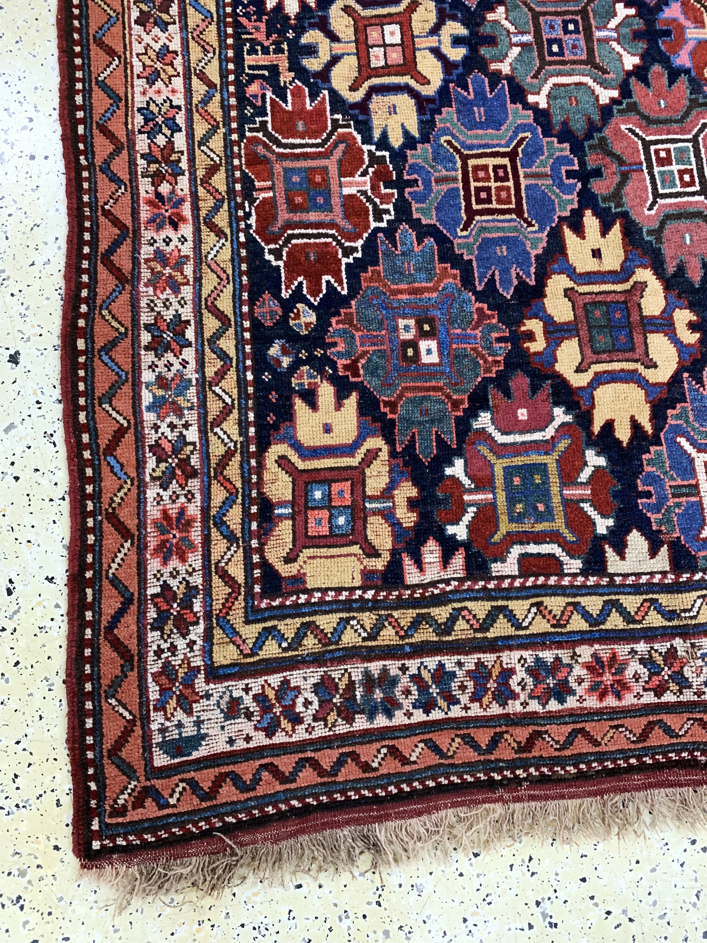 Detail f: Kurdischer"Dorfteppich"antik, Türkei, 19.Jhd, Wolle auf Wolle, ca. 370 x 158 cm, EHZ: 3