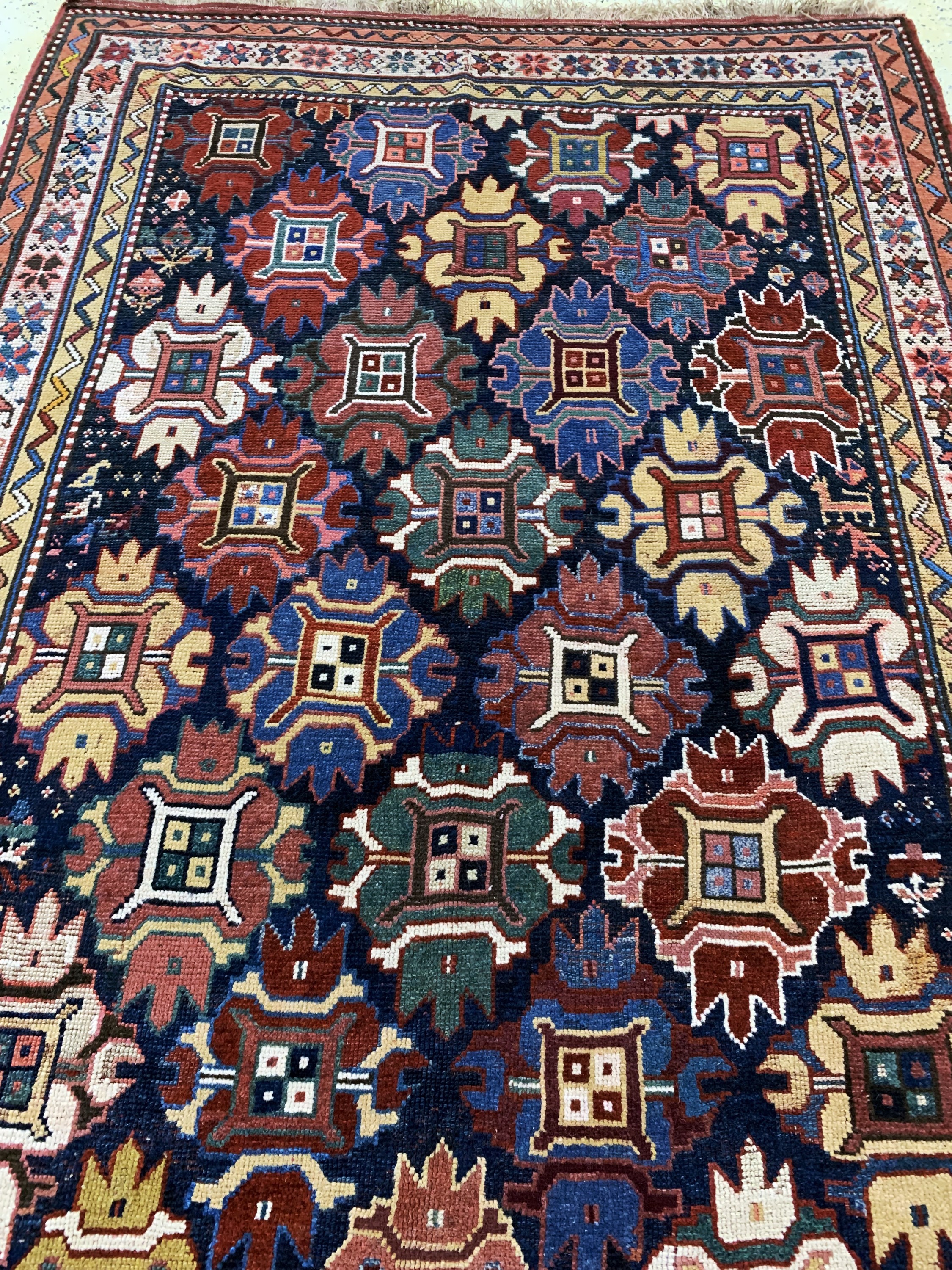 Detail g: Kurdischer"Dorfteppich"antik, Türkei, 19.Jhd, Wolle auf Wolle, ca. 370 x 158 cm, EHZ: 3