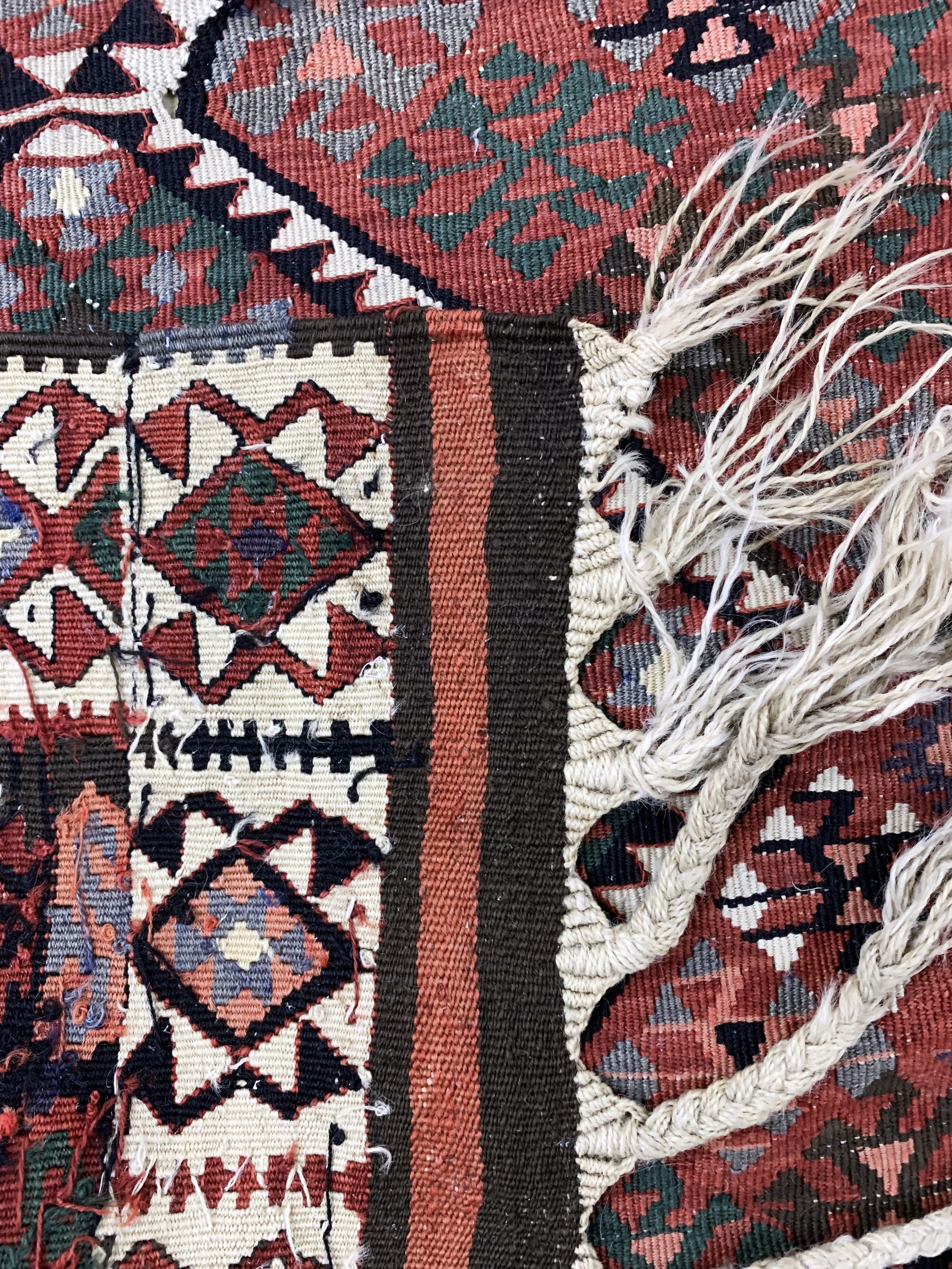 Detail e: Malatia Kelim antik, Türkei, um 1900, Wolleauf Wolle, ca. 205 x 155 cm, (2 Bahnig), EHZ: 2