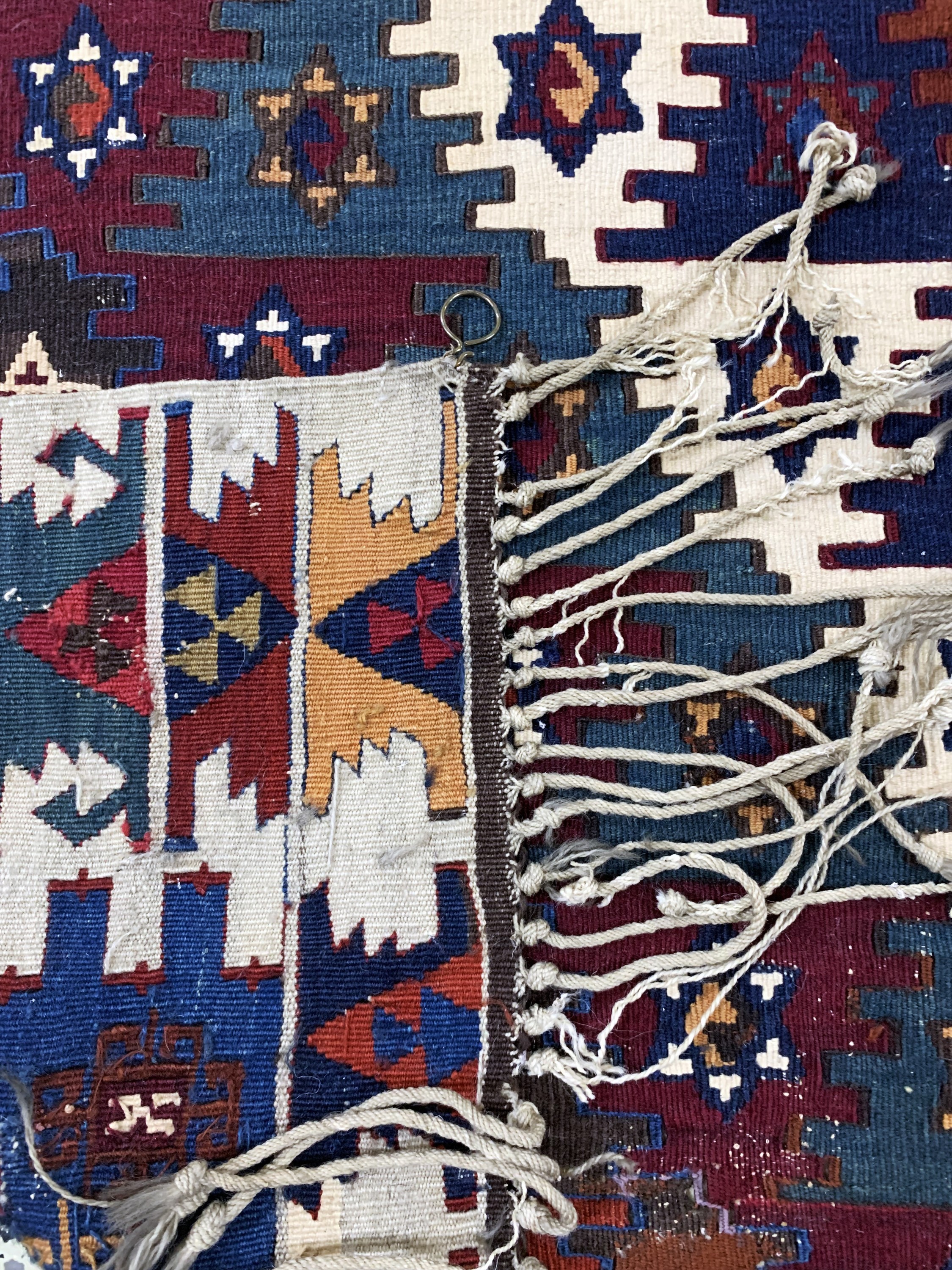 Detail i: Anatol Kelim antik, Türkei, 19.Jhd, Wolle auf Wolle, ca. 357 x 161 cm, (2 Bahnig), EHZ: 2(restauriert)