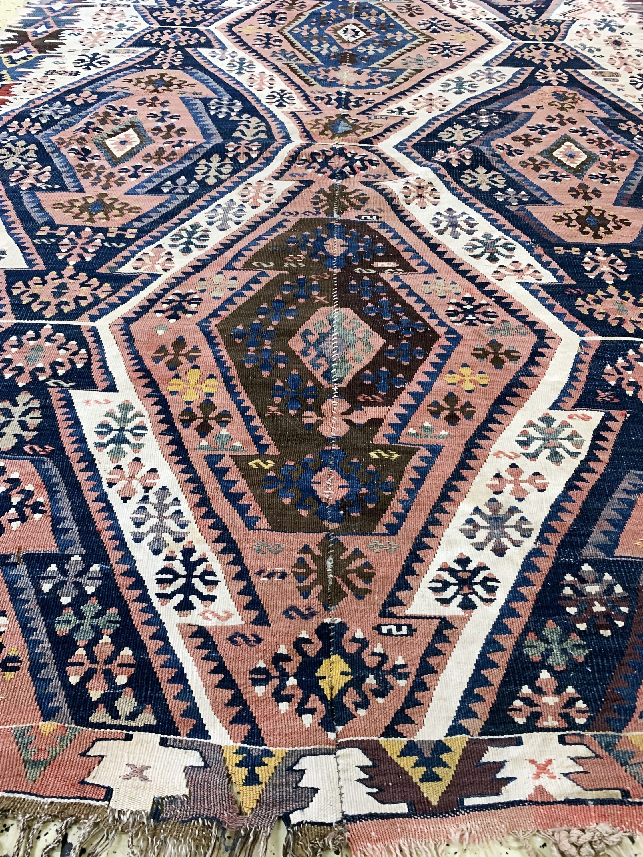 Detail f: Malatia Kelim antik, Türkei, um 1900, Wolleauf Wolle, ca. 193 x 145 cm, (2 Bahnig), EHZ: 2
