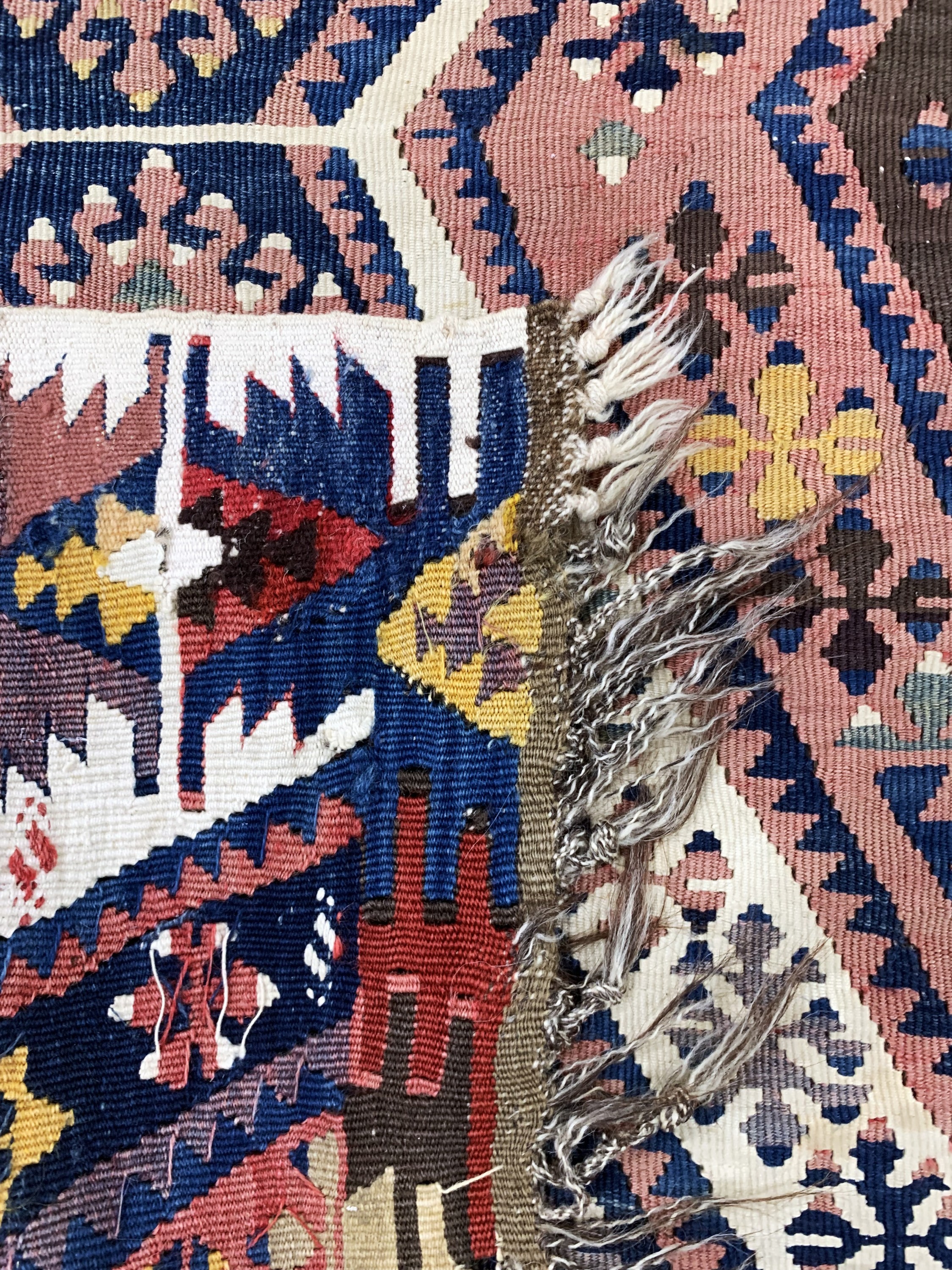 Detail g: Malatia Kelim antik, Türkei, um 1900, Wolleauf Wolle, ca. 193 x 145 cm, (2 Bahnig), EHZ: 2