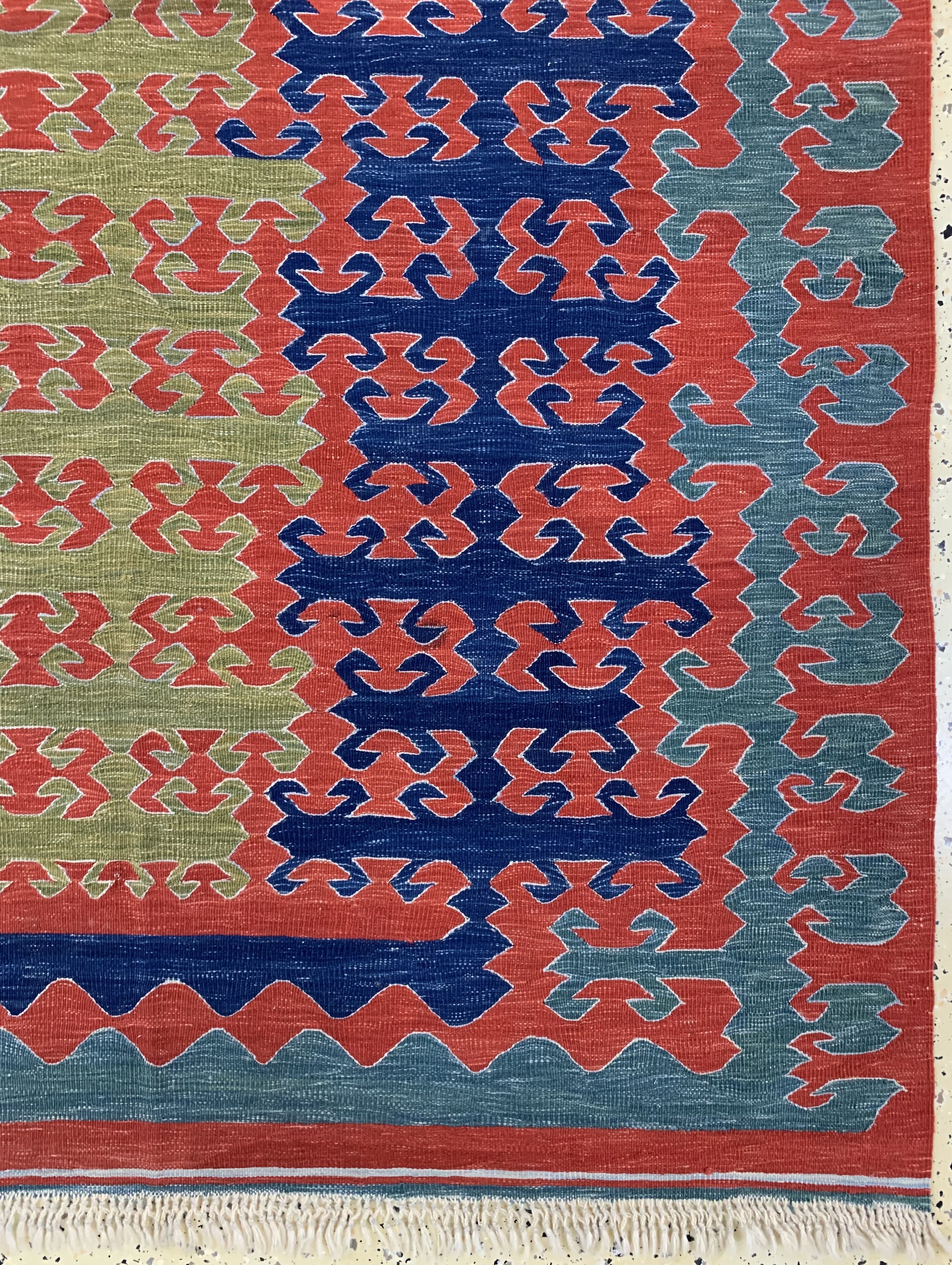 Detail a: Anatol Kelim, Türkei, Anfang 20.Jhd, Wolle auf Wolle, ca. 210 x 145 cm, EHZ: 2(kleines Loch)
