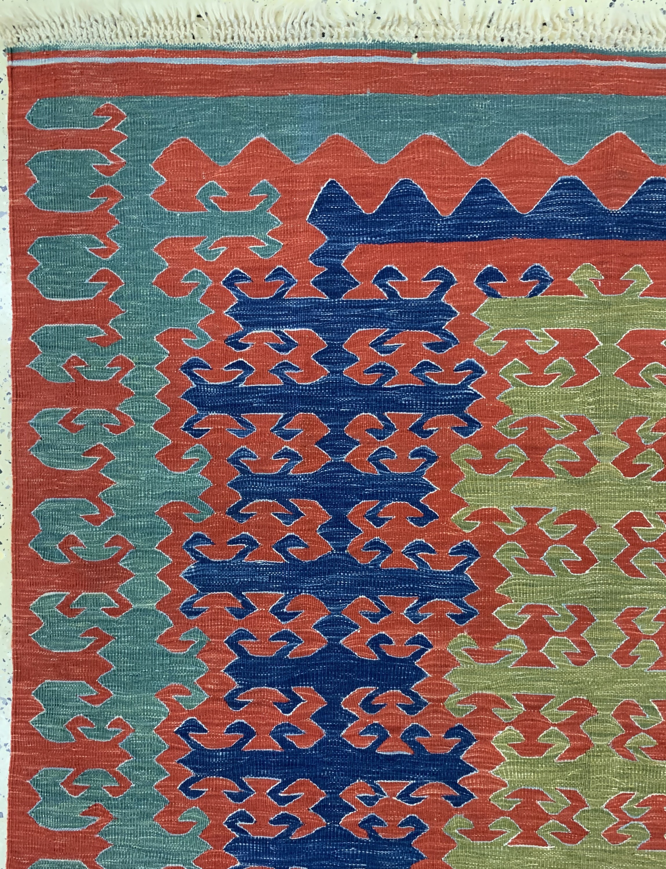 Detail d: Anatol Kelim, Türkei, Anfang 20.Jhd, Wolle auf Wolle, ca. 210 x 145 cm, EHZ: 2(kleines Loch)