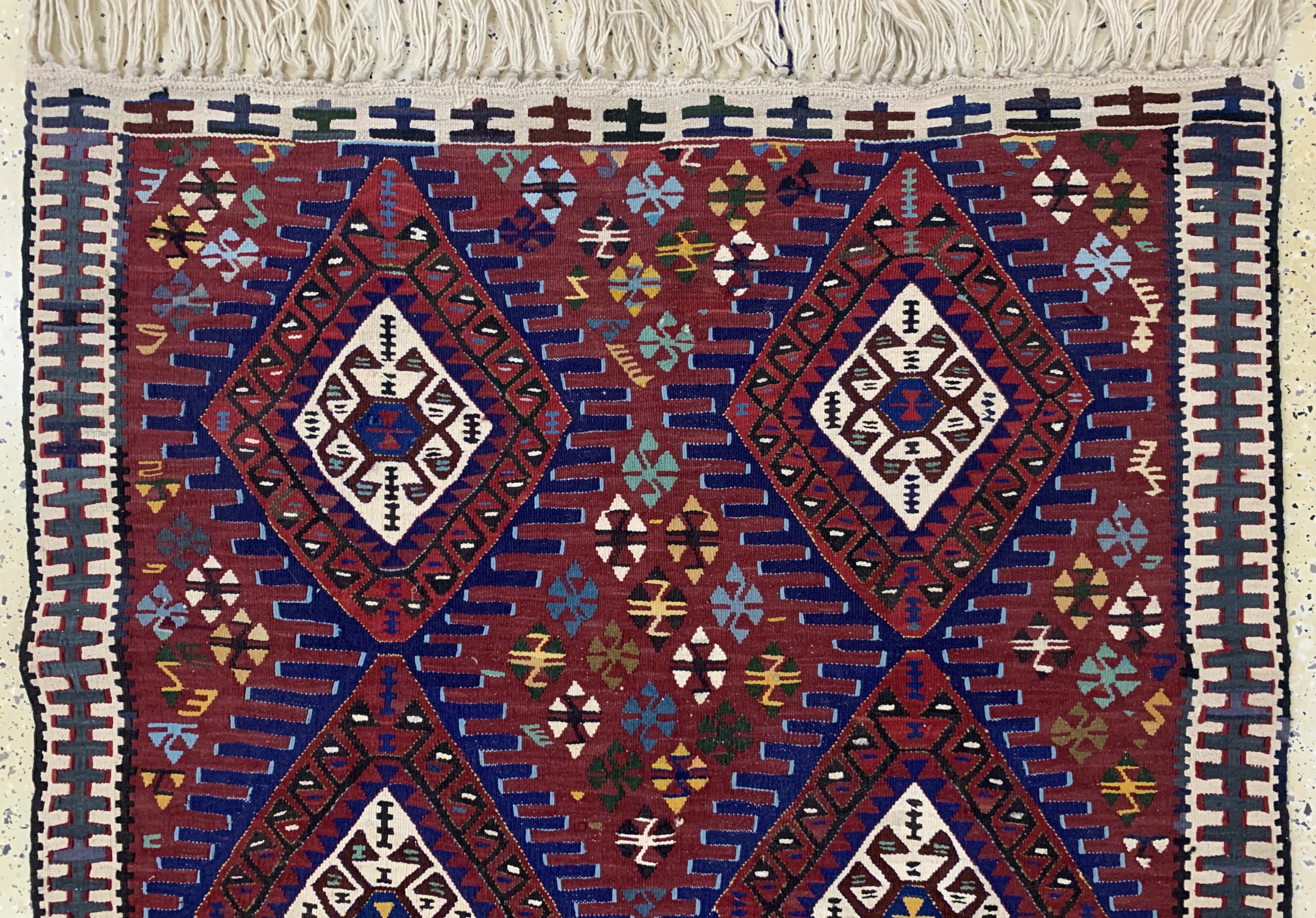 Detail a: Malatia Kelim, Türkei, Mitte 20.Jhd, Wolle auf Wolle, ca. 220 x 124 cm, EHZ: 2