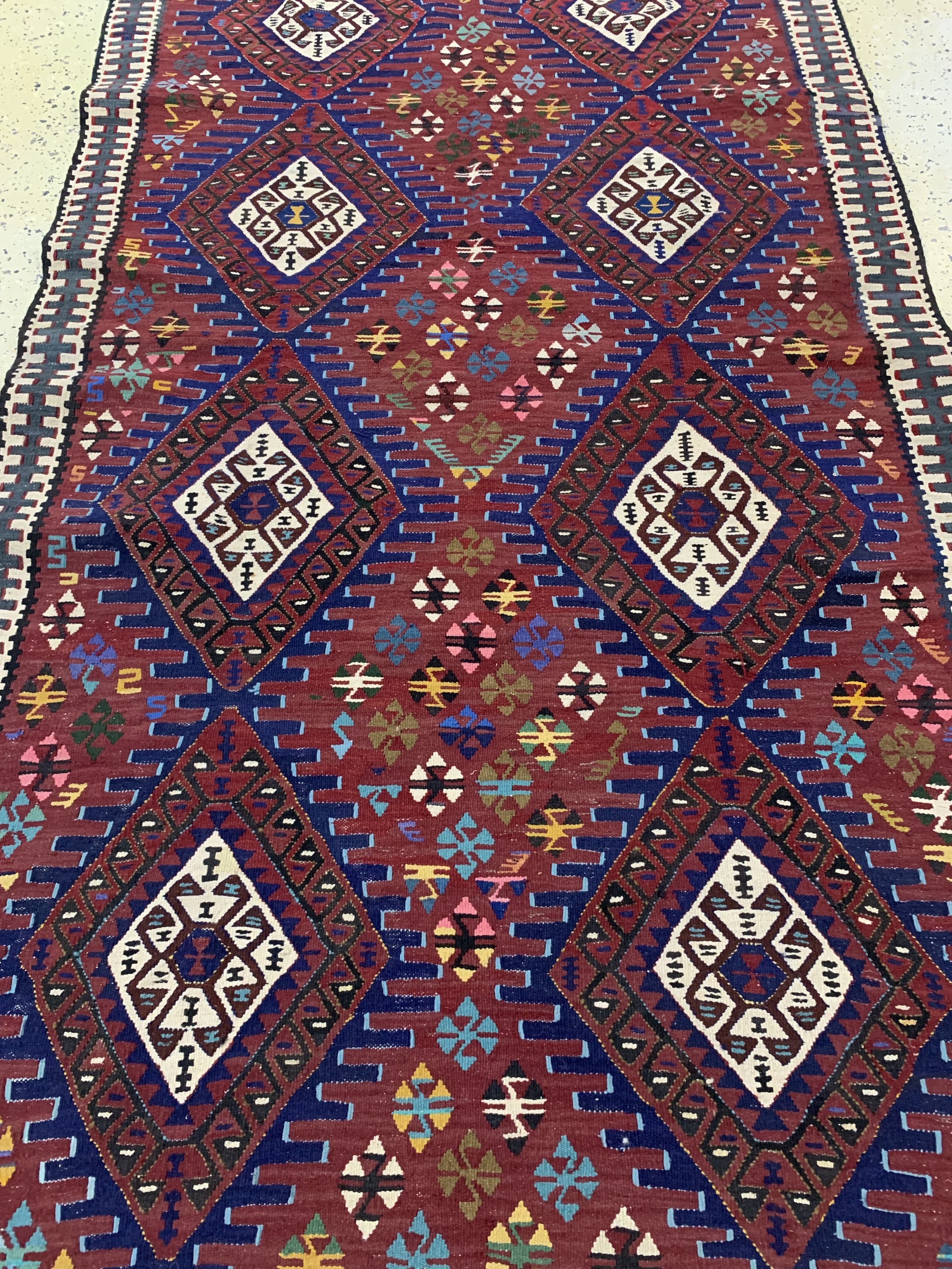 Detail d: Malatia Kelim, Türkei, Mitte 20.Jhd, Wolle auf Wolle, ca. 220 x 124 cm, EHZ: 2