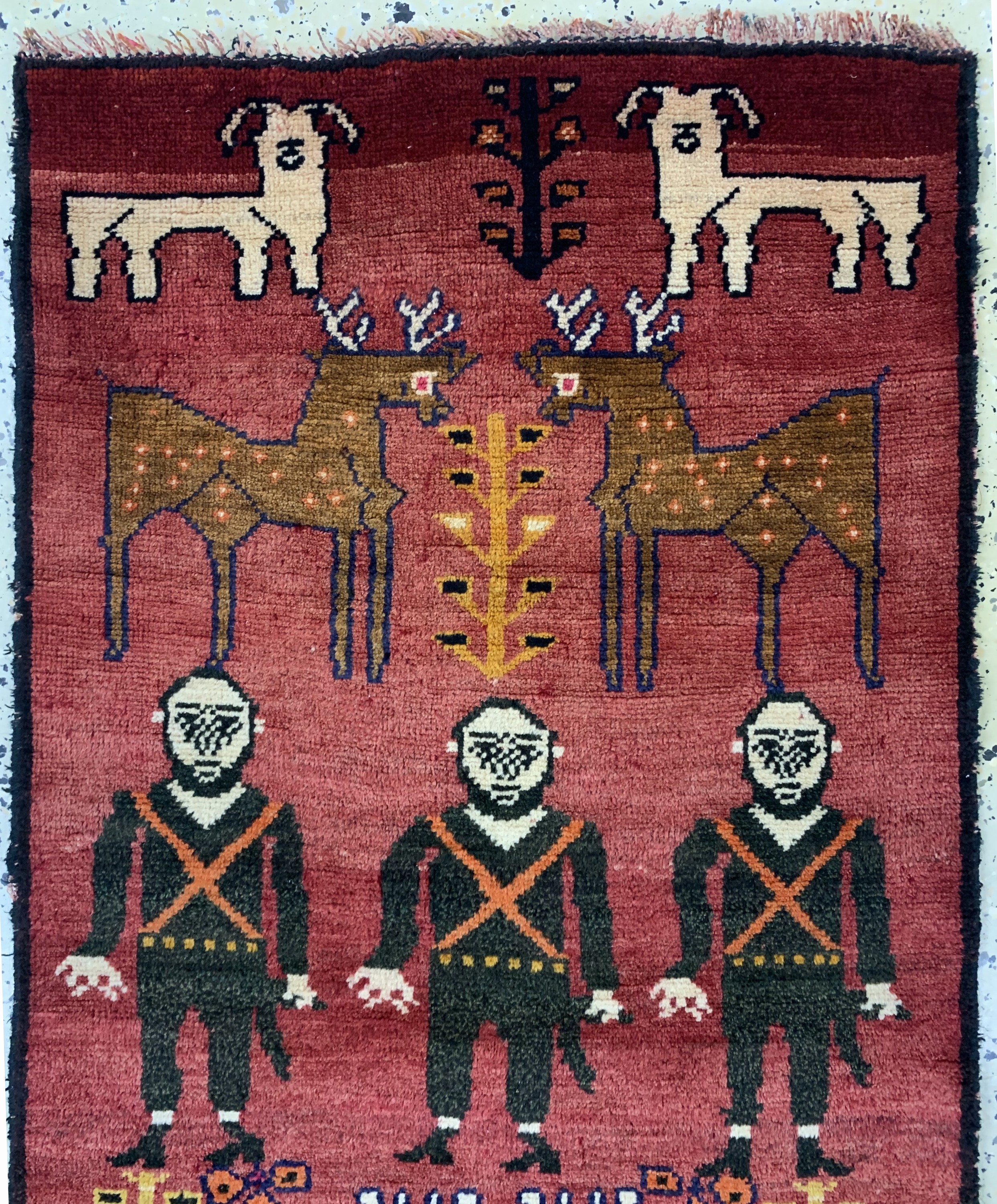 Detail a: Gabbeh alt, Persien, Mitte 20.Jhd, Wolle auf Wolle, ca. 135 x 76 cm, EHZ: 2