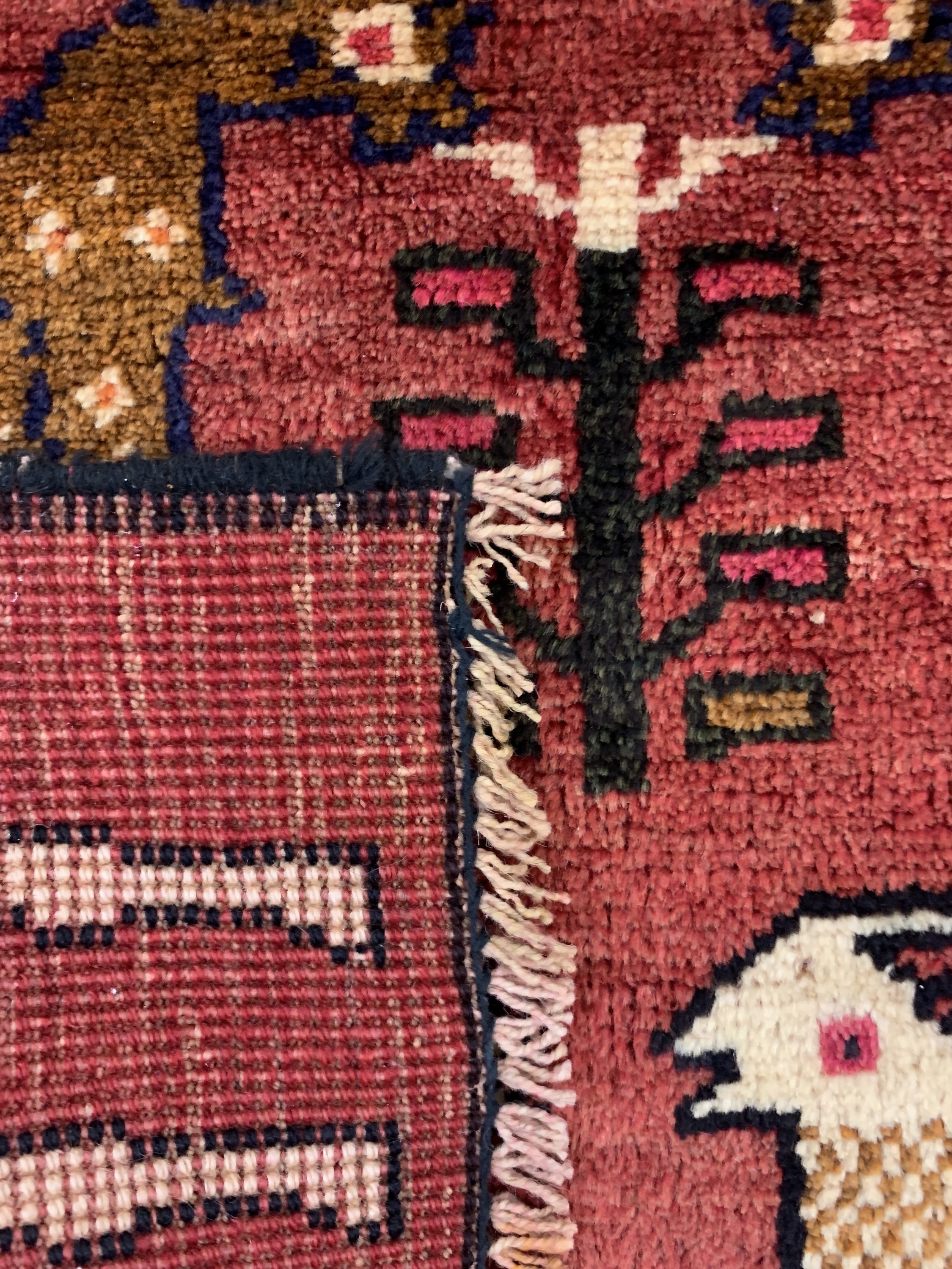 Detail d: Gabbeh alt, Persien, Mitte 20.Jhd, Wolle auf Wolle, ca. 135 x 76 cm, EHZ: 2