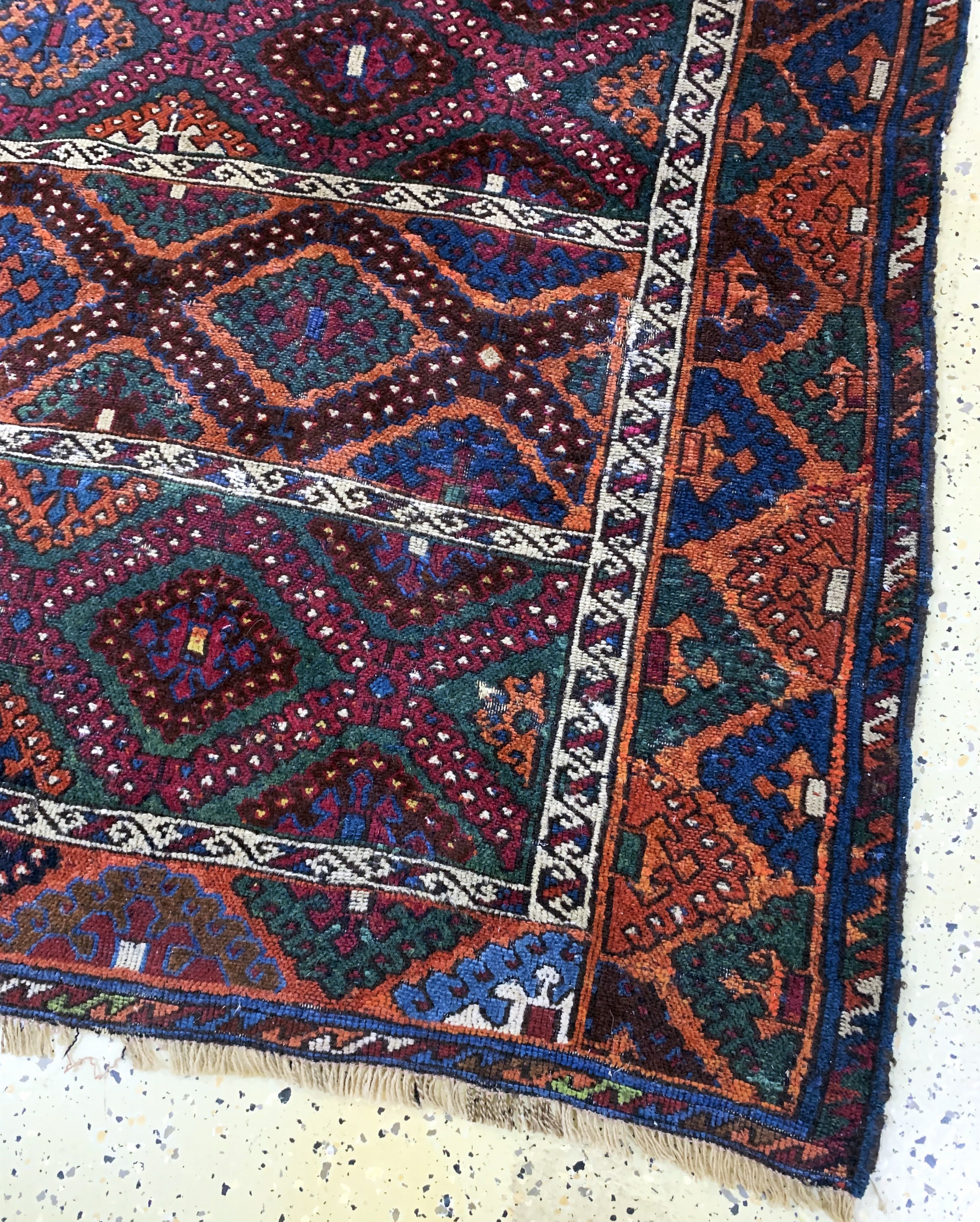 Detail a: "Sarkisla"Yürük antik, Türkei, 19.Jhd, Wolle auf Wolle, ca. 152 x 155 cm, EHZ: 4