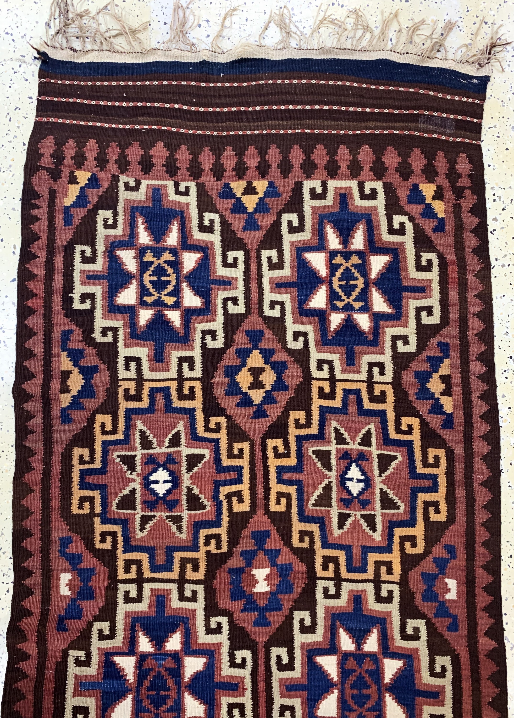 Detail a: Maymaneh Kelim, Afghanistan, Anfang 20.Jhd,Wolle auf Wolle, ca. 302 x 101 cm, EHZ: 2
