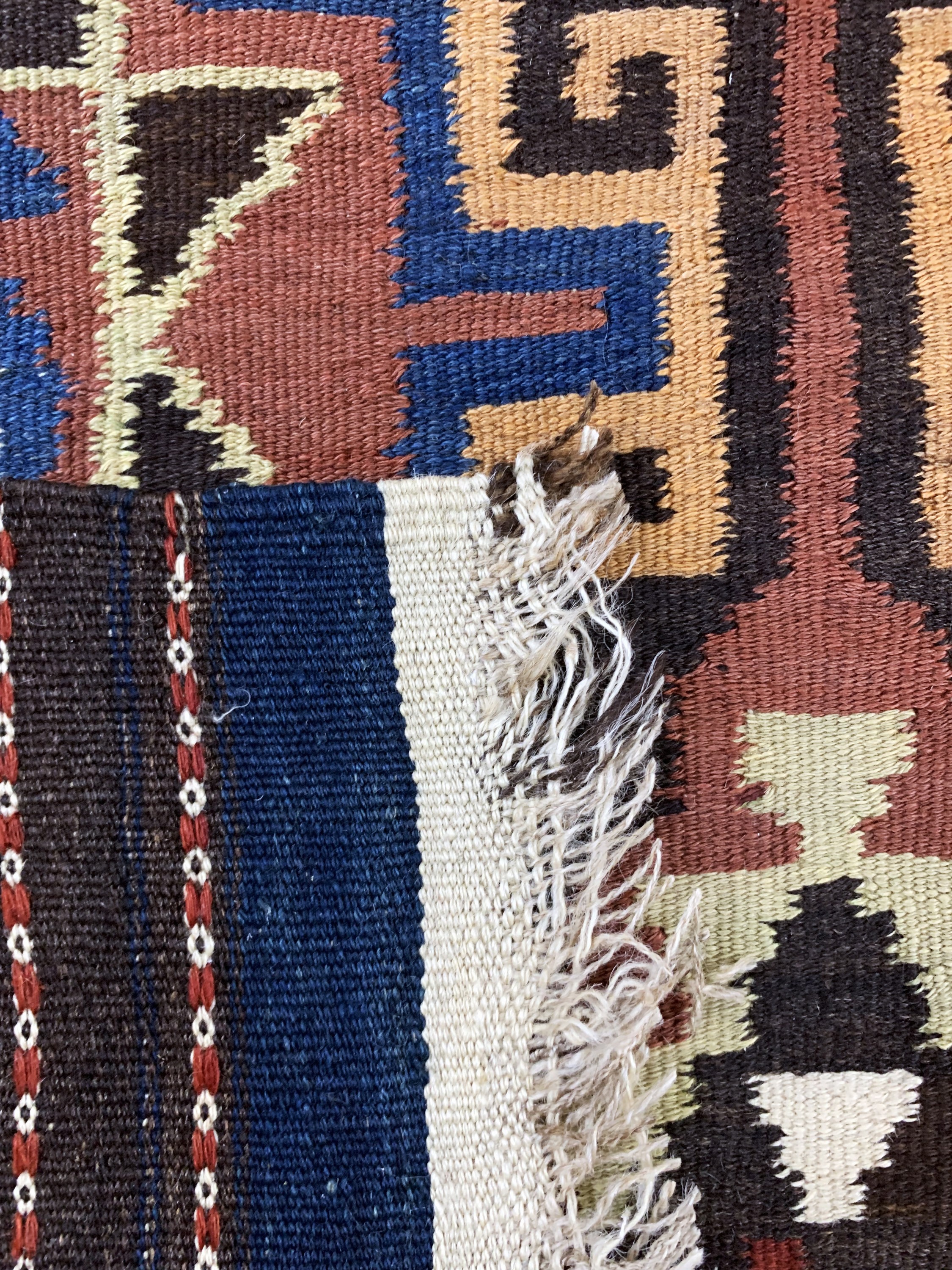 Detail e: Maymaneh Kelim, Afghanistan, Anfang 20.Jhd,Wolle auf Wolle, ca. 302 x 101 cm, EHZ: 2