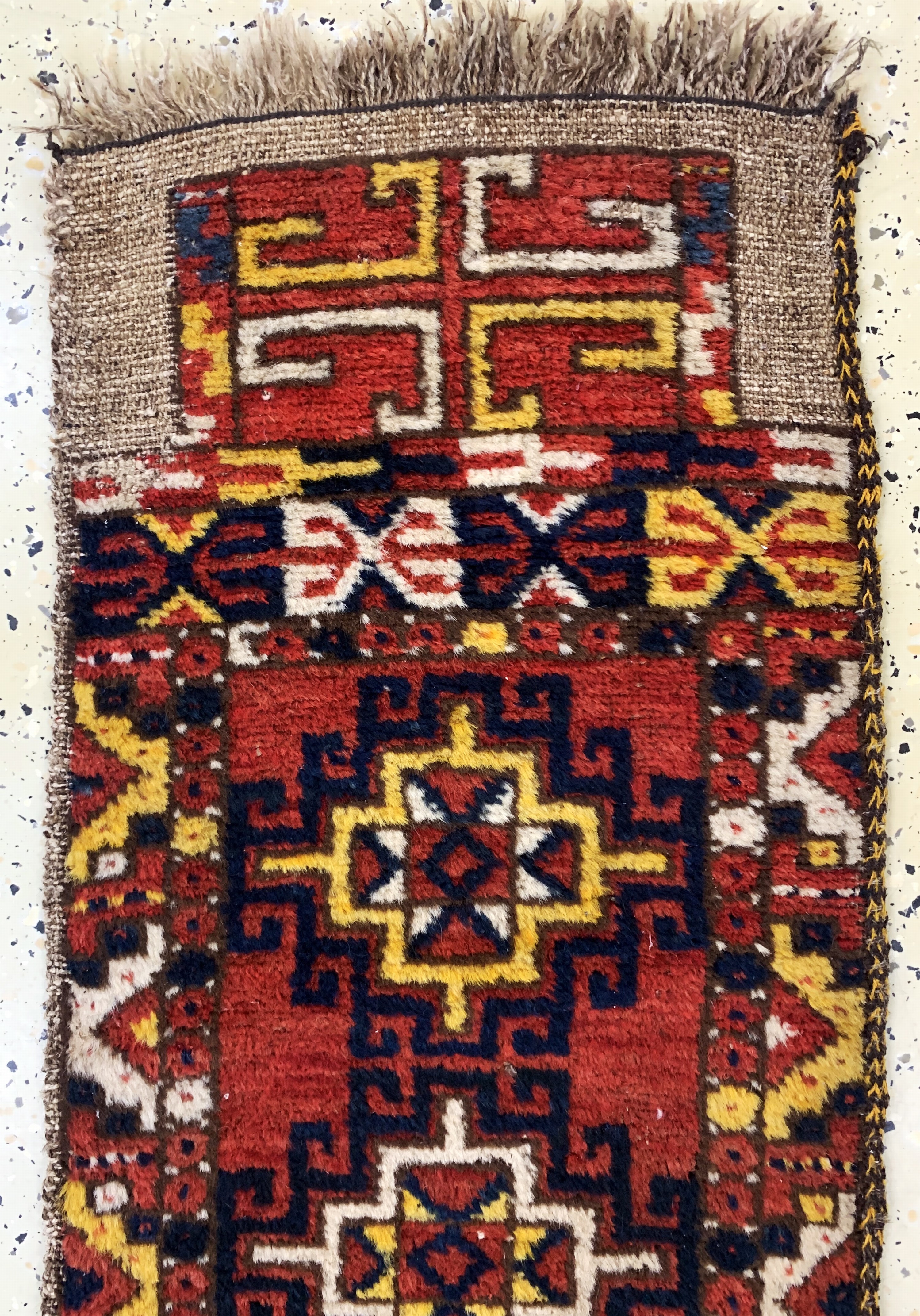 Detail a: Karakalpak antik, Türkei, um 1900, Wolle auf Wolle, ca. 114 x 42 cm, Mottenfraß, EHZ: 2