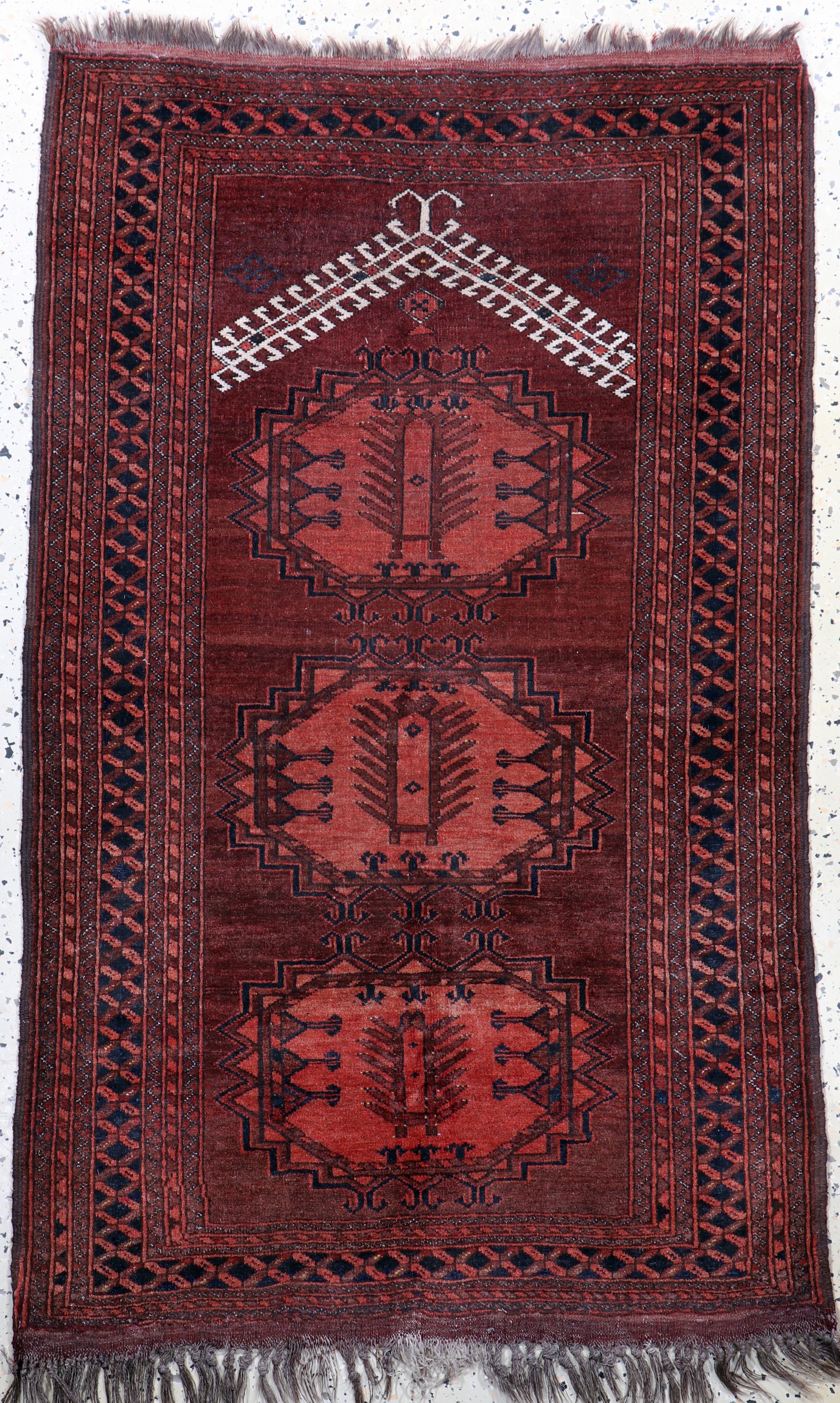 Ersai"Gebetsteppich", Afghanistan, Anfang 20.Jhd, Wolle auf Wolle, ca. 139 x 86 cm, EHZ:2