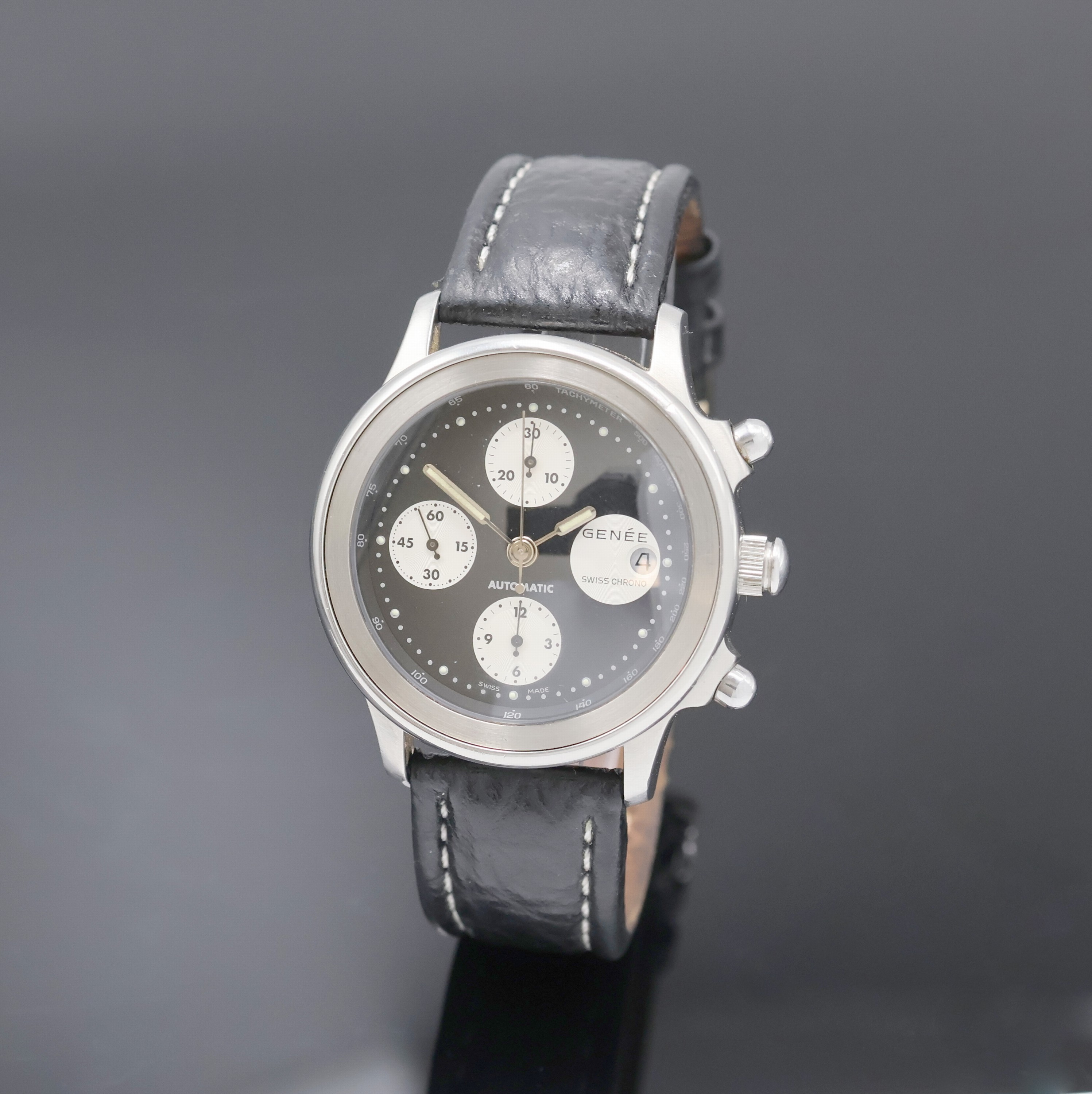 Image 26990274 - GENÉE Armbandchronograph in Stahl, Automatik, Schweiz um 1990, Boden verschr., ...
