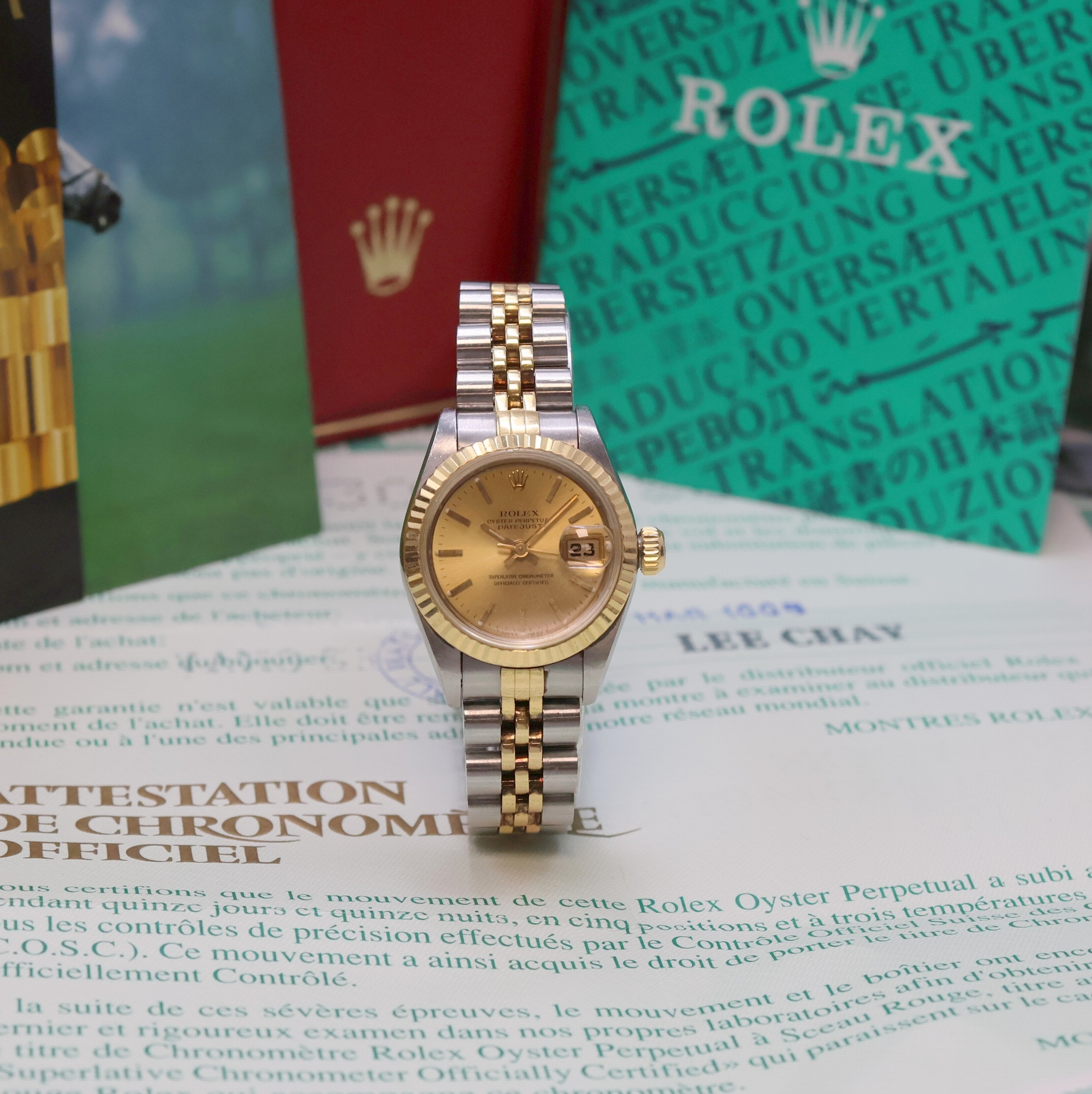 Image 26990279 - ROLEX Damenarmbanduhr Oyster Perpetual Datejust Referenz 69173, Automatik, S-Serie, ...