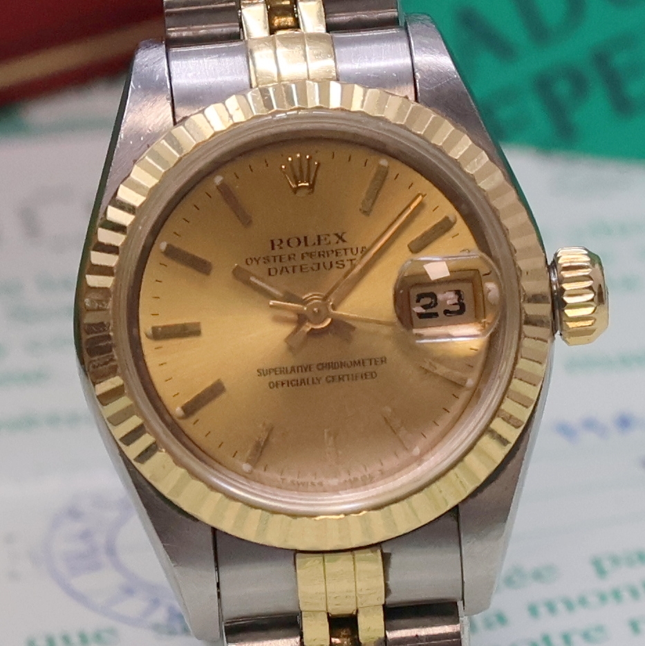 Detail a: ROLEX Damenarmbanduhr Oyster Perpetual Datejust Referenz 69173, Automatik, S-Serie, Chronometer der Superlative in Stahl/Gold kombiniert inkl. ...