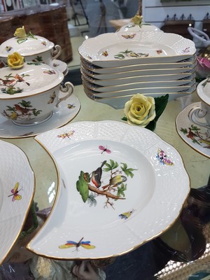 26990201d - Umfangreiches Kaffee-, Mokka- und Speiseservice, Herend, Ungarn, Dekor Rothschild, Ende ...