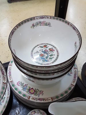 26990203k - Speiseservice, Wedgwood, England, Dekor Kutani Crane, Porzellan, Umdruckdekor, 10 ...