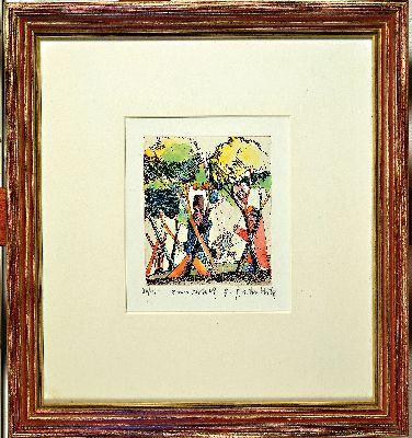 26990314k - Bernd Kastenholz, geb. 1949 Speyer, aquarellierte Radierung, Ed. 30/150, Platte 12,5x11 ...