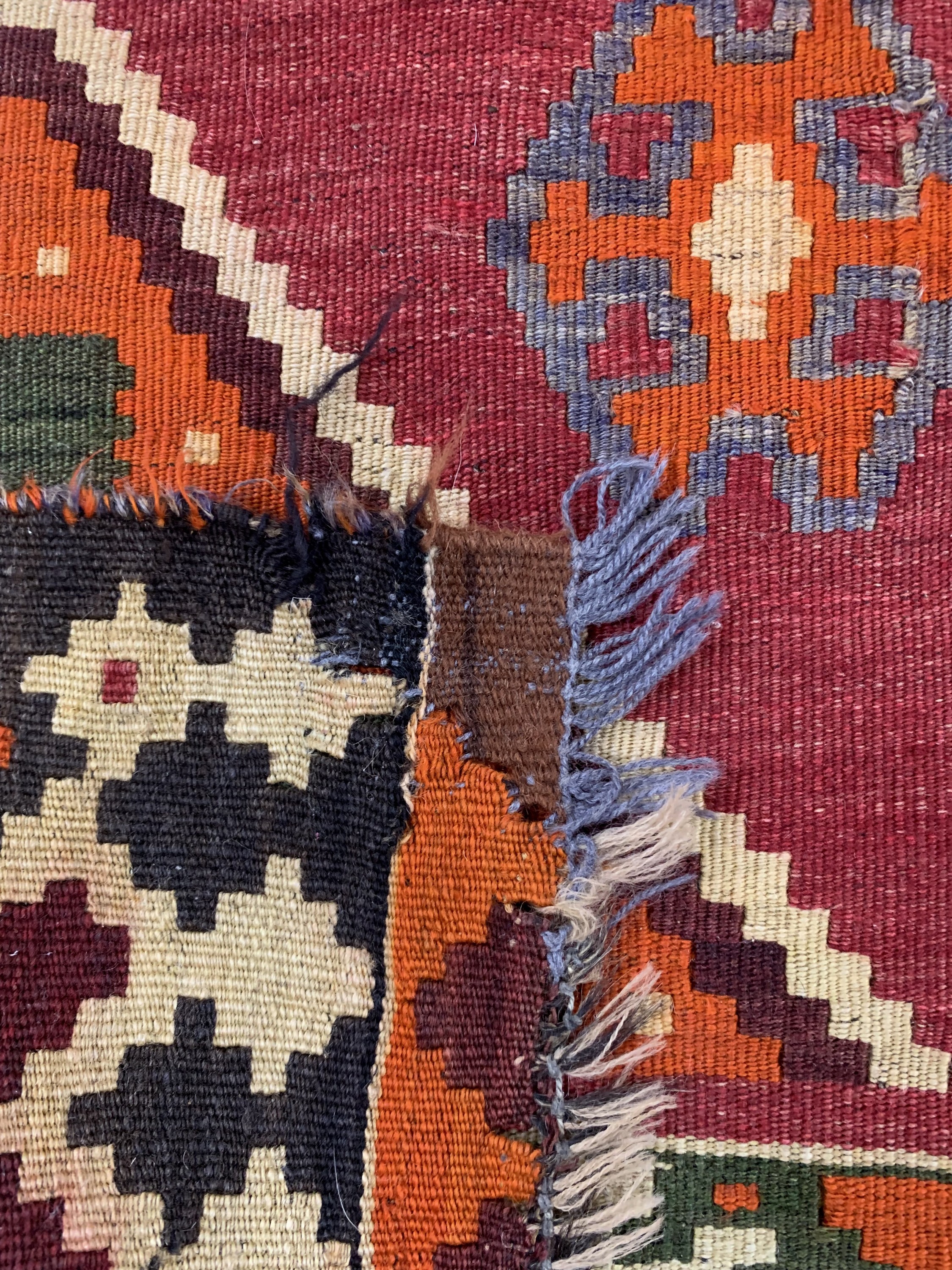 Detail f: Ghaschgai Kelim, Persien, Anfang 20.Jhd, Wolle auf Wolle, ca. 292 x 123 cm, EHZ: 2(restauriert)