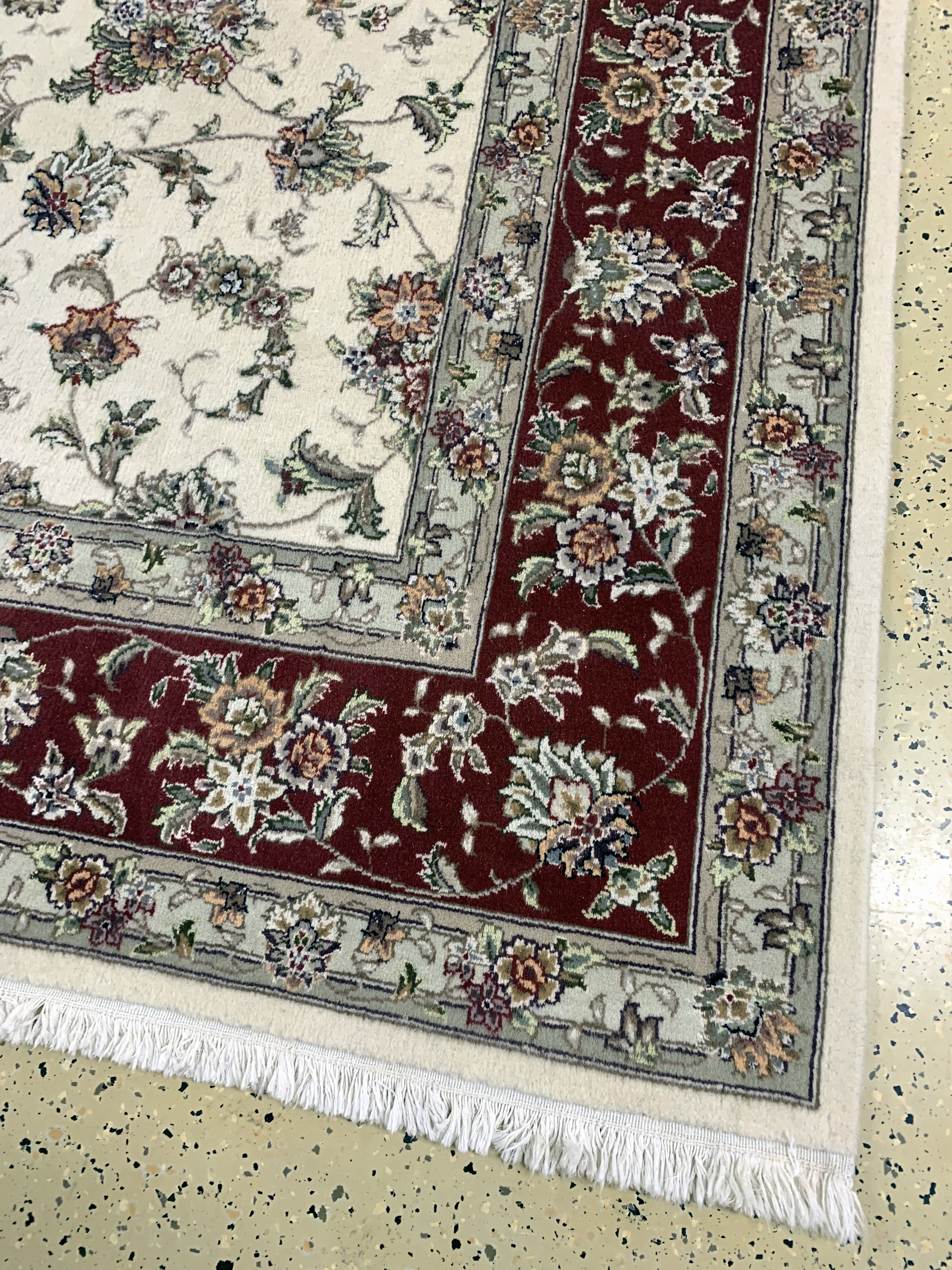 Detail a: Indo Täbriz, Indien, Ende 20.Jhd, Wolle mitSeide, ca. 359 x 273 cm, gereinigt, EHZ: 1-2