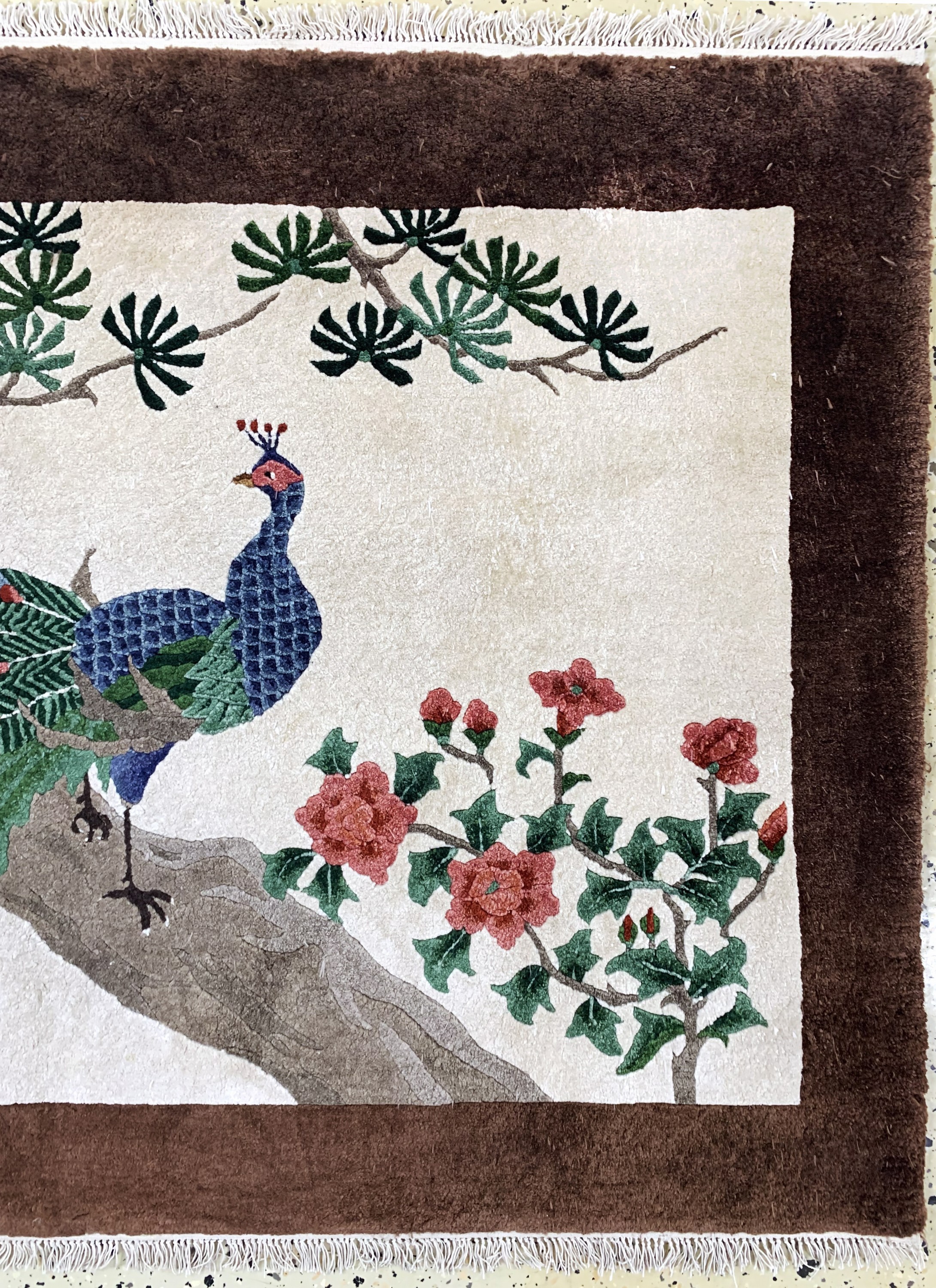 Detail a: Seiden-Teppich, China, Mitte 20.Jhd, reine Naturseide, ca. 140 x 85 cm, EHZ: 2
