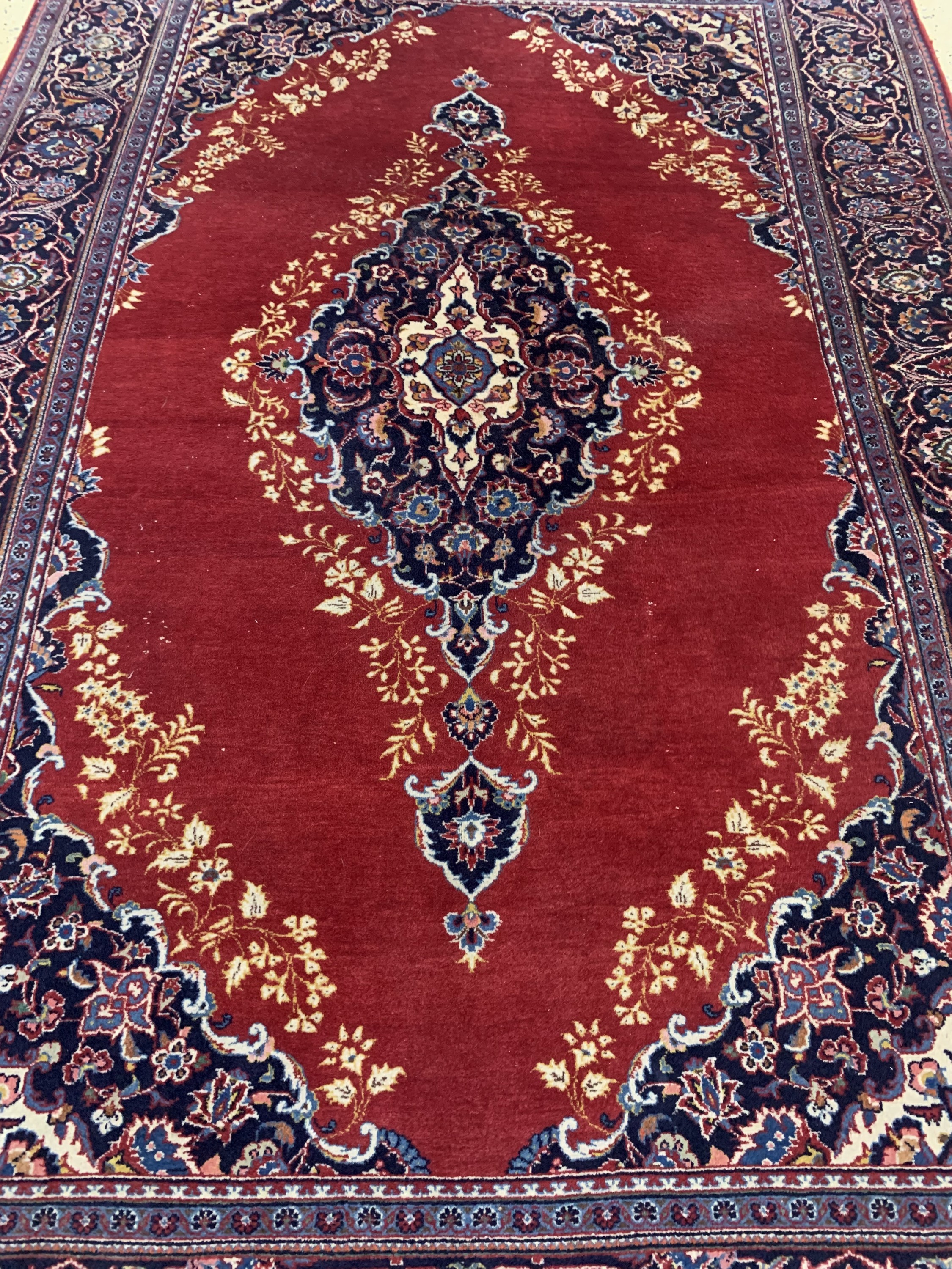 Detail d: Keschan alt, Persien, Mitte 20.Jhd, Wolle auf Baumwolle, ca. 209 x 138 cm, EHZ: 2