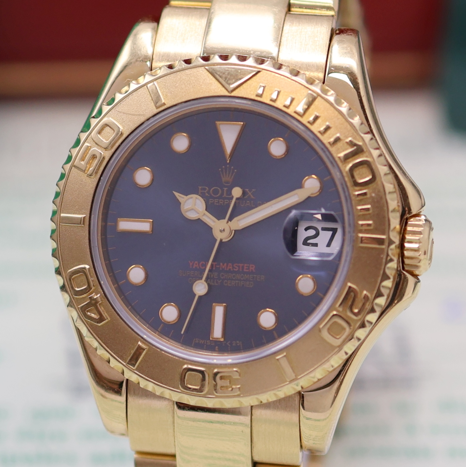 Detail a: ROLEX Mediumarmbanduhr Oyster Perpetual Date Yacht-Master Referenz 68628, Automatik, W-Serie, Chronometer der Superlative in GG 750/000 inkl. ...