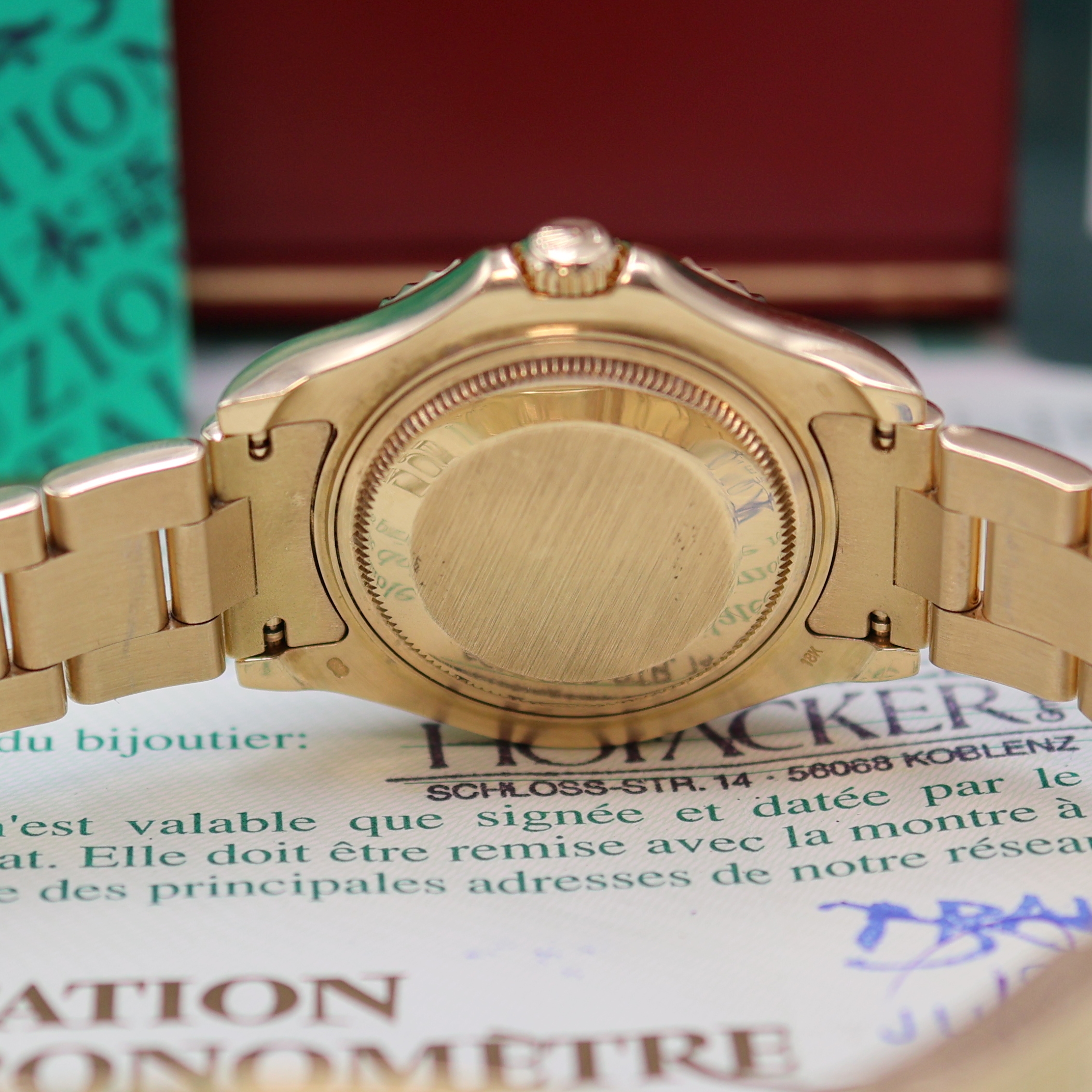 Detail e: ROLEX Mediumarmbanduhr Oyster Perpetual Date Yacht-Master Referenz 68628, Automatik, W-Serie, Chronometer der Superlative in GG 750/000 inkl. ...
