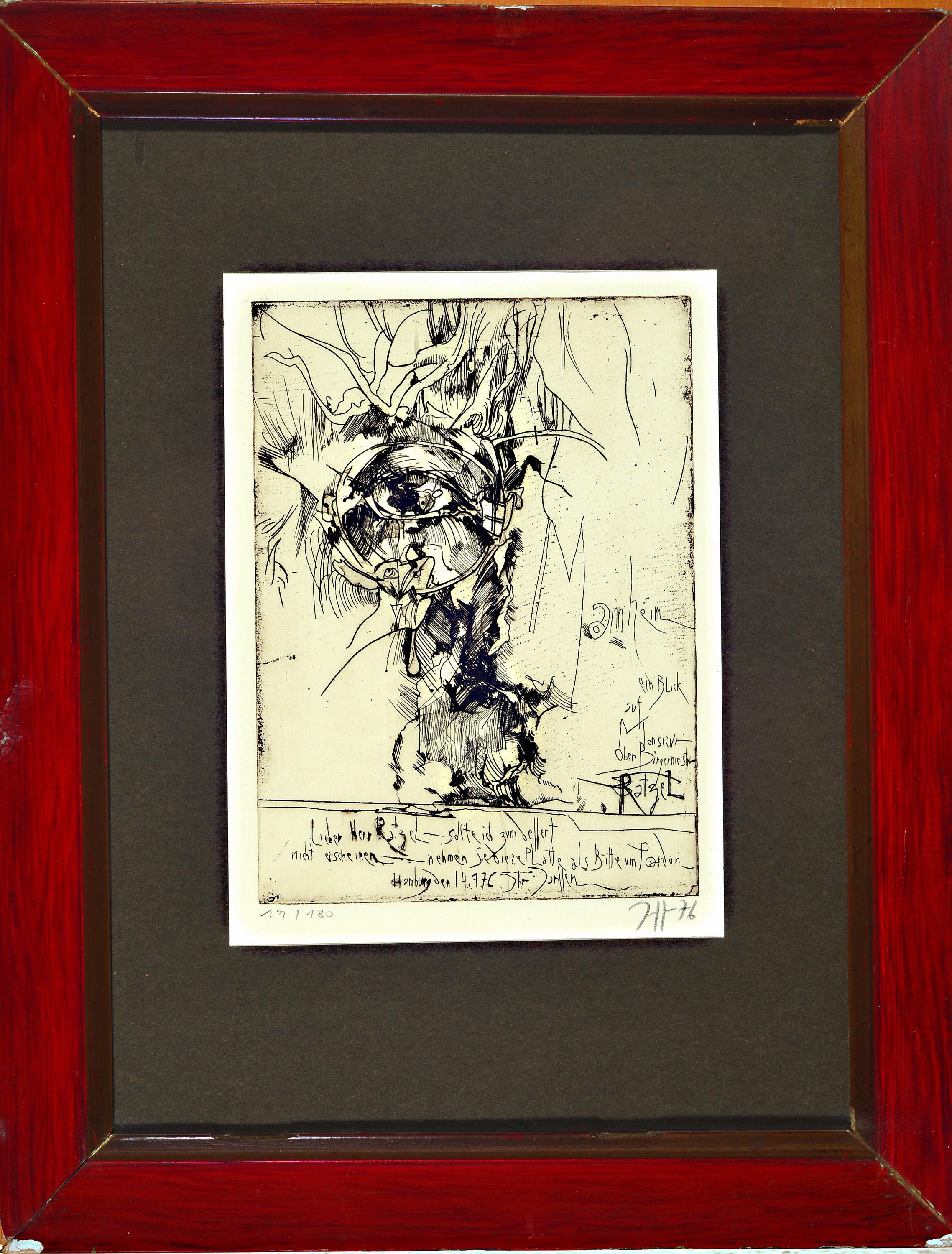 Image 26990733 - Horst Janssen, 1929-1995, 3 Radierungen: 1x Selbst, 1970, num. 160/200, ca. 30x20cm, PP, ...