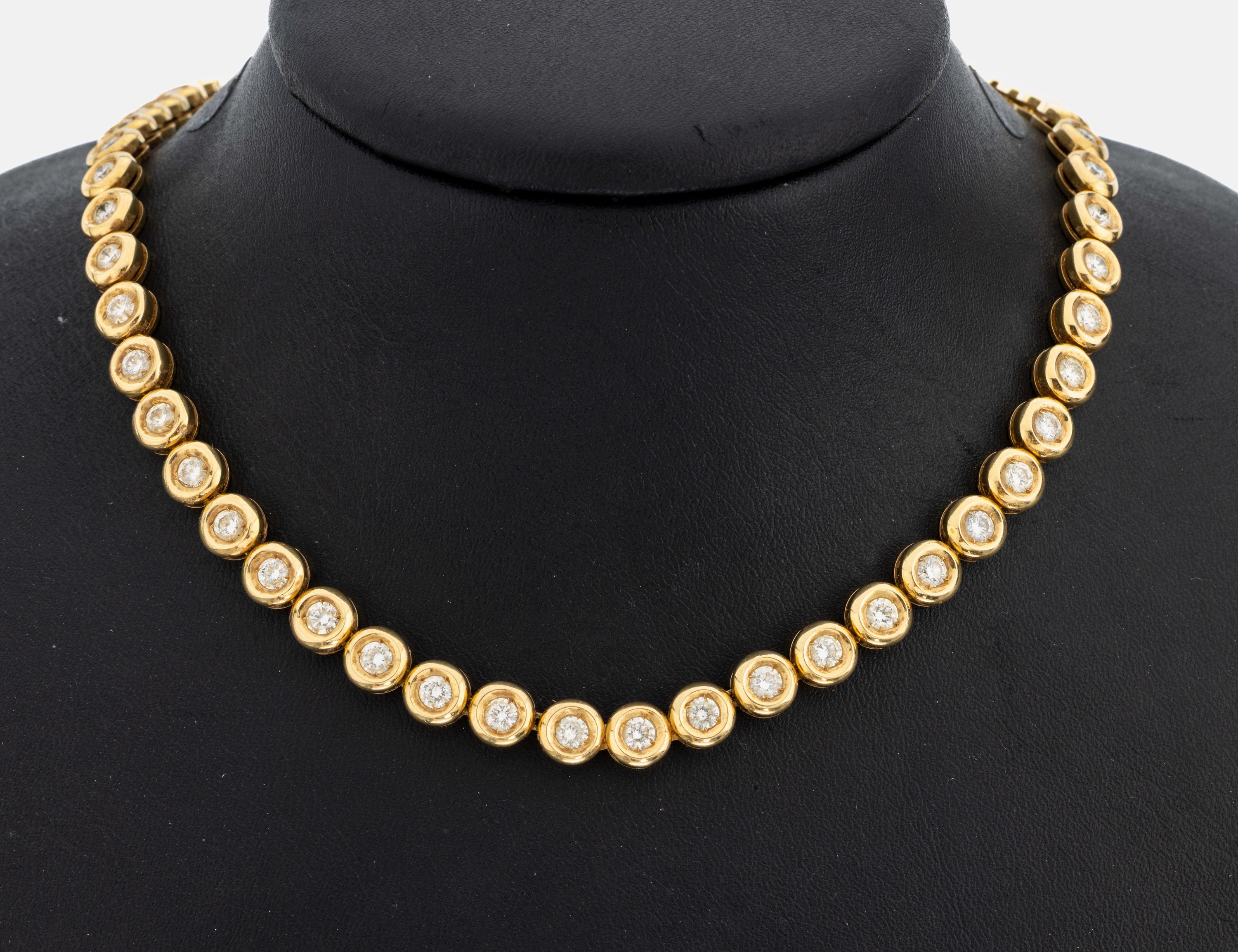 Image 26990847 - 18 kt Gold Brillant-Collier, GG 750/000, 59Brillanten zus. ca. 8.65 ct ...