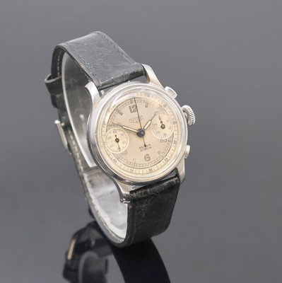 26990844b - HEUER / BEYER ZÜRICH Schaltradchronograph in Stahl, Schweiz um 1940, Handaufzug, ...