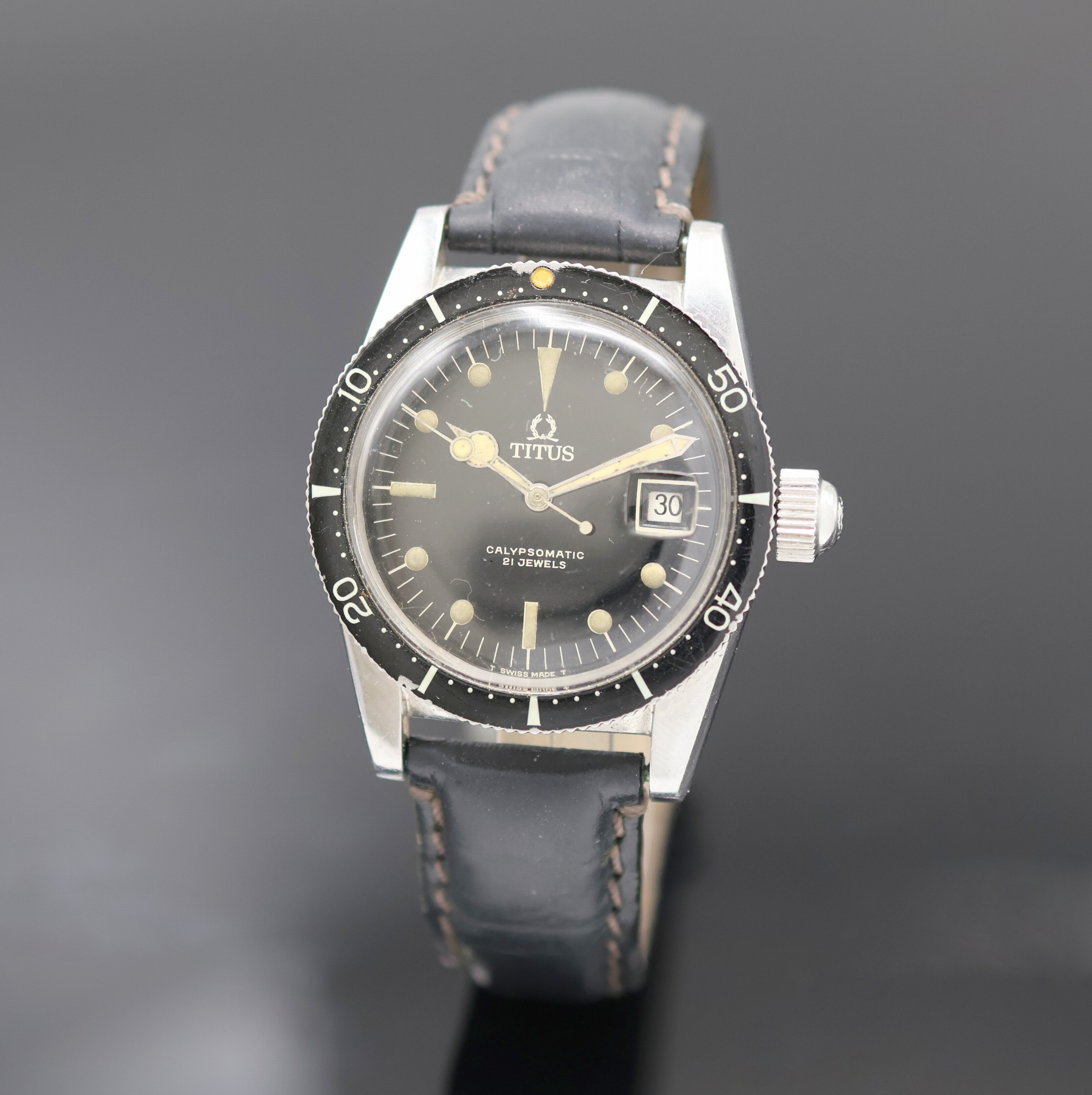 Image 26991165 - TITUS Calypsomatic seltene Herrenarmbanduhr Referenz 7840, Automatik, Schweiz 1960er ...