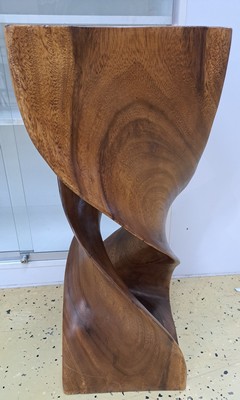 26991130e - Blumensäule, 20.Jh., Hartholz massiv, H. ca. 76 cm