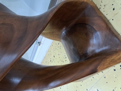 26991130f - Blumensäule, 20.Jh., Hartholz massiv, H. ca. 76 cm