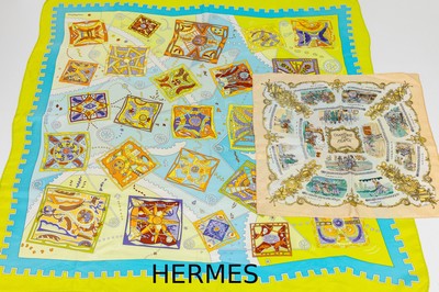 Image HERMES Seiden Carree ´La mécanique des idées´,Design Christine Henry, Hauptfarben ...