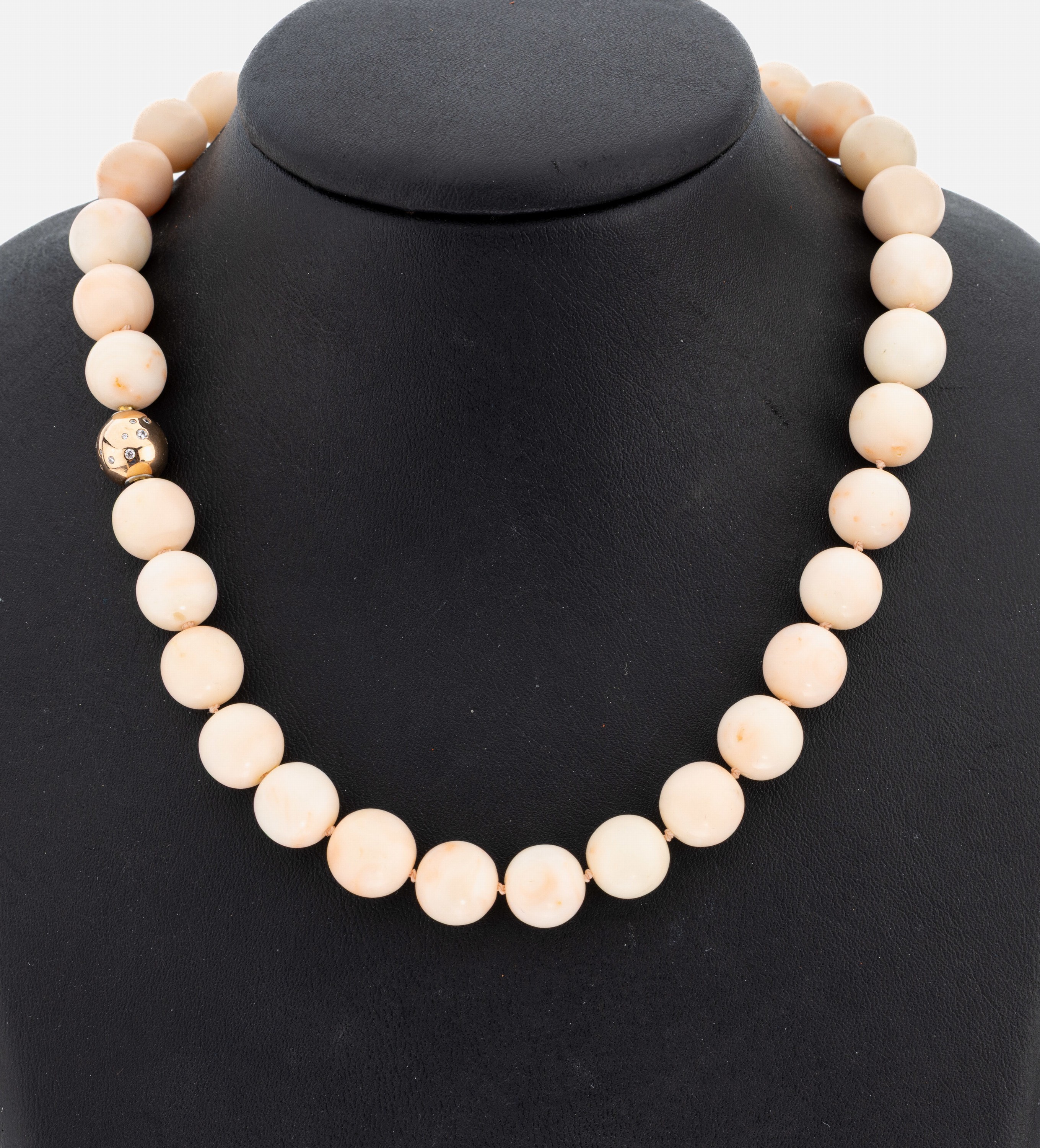 Image 26991233 - Korallen-Collier, Engelhautkorallen-Kugeln,D. ca. 11.4 mm, Bajonetteschließe, 925er ...